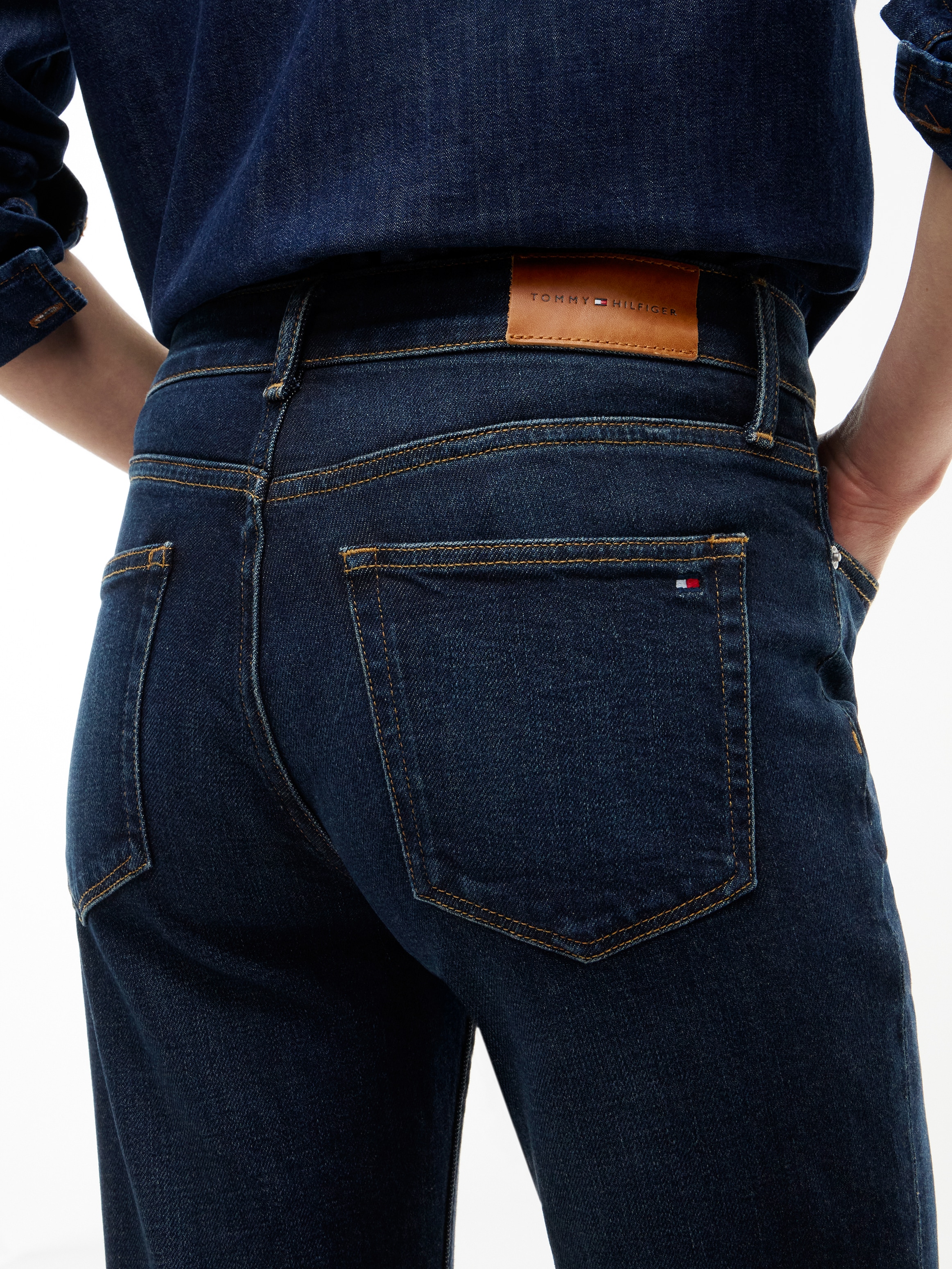 Tommy Hilfiger Slim-fit-Jeans »HARLOW MID RISE SLIM ESSENTIAL« Baumwollmischung, slim fit, mid waist