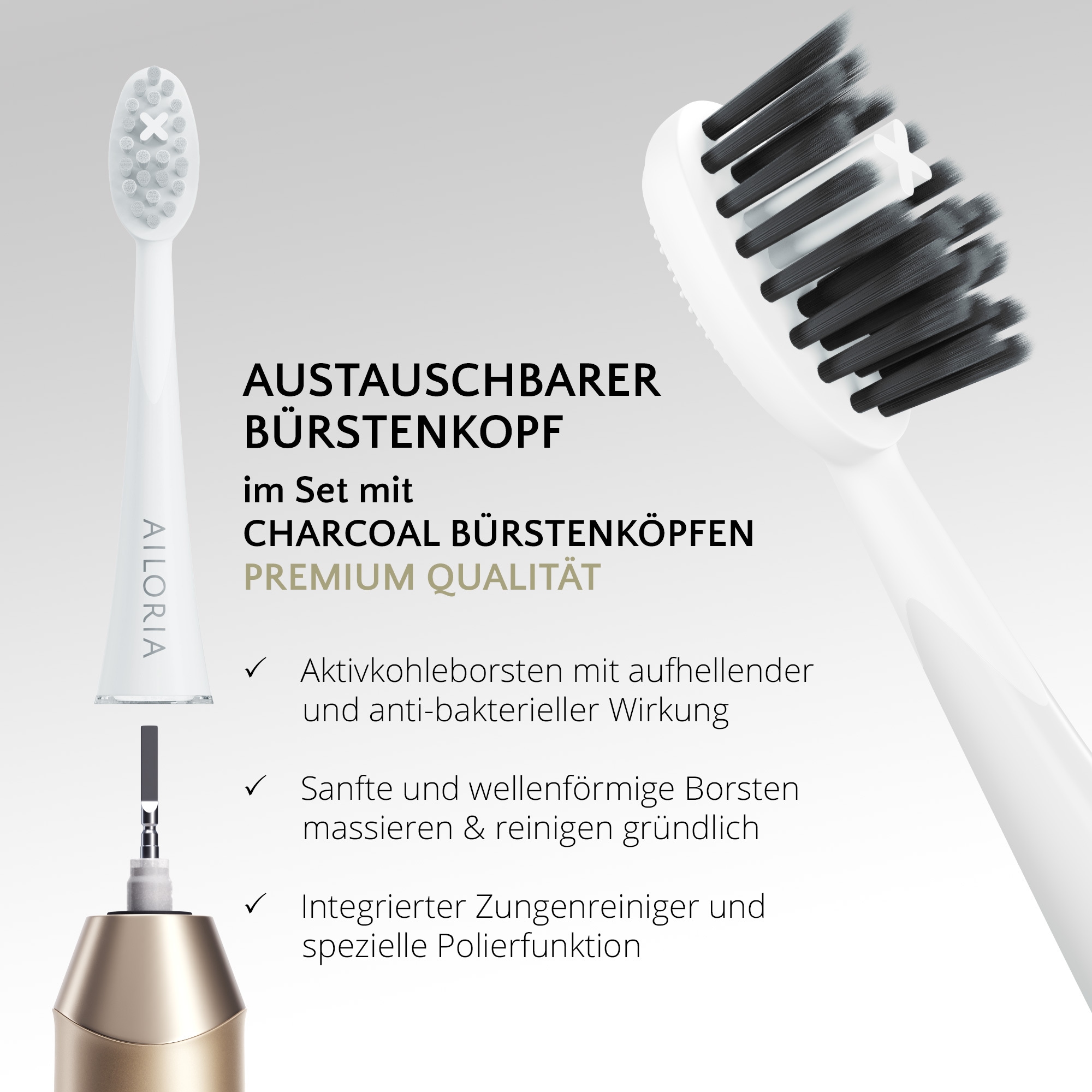 AILORIA Schallzahnbürste »USB-Schallzahnbürste Limited Edition SHINE BRIGHT SET«