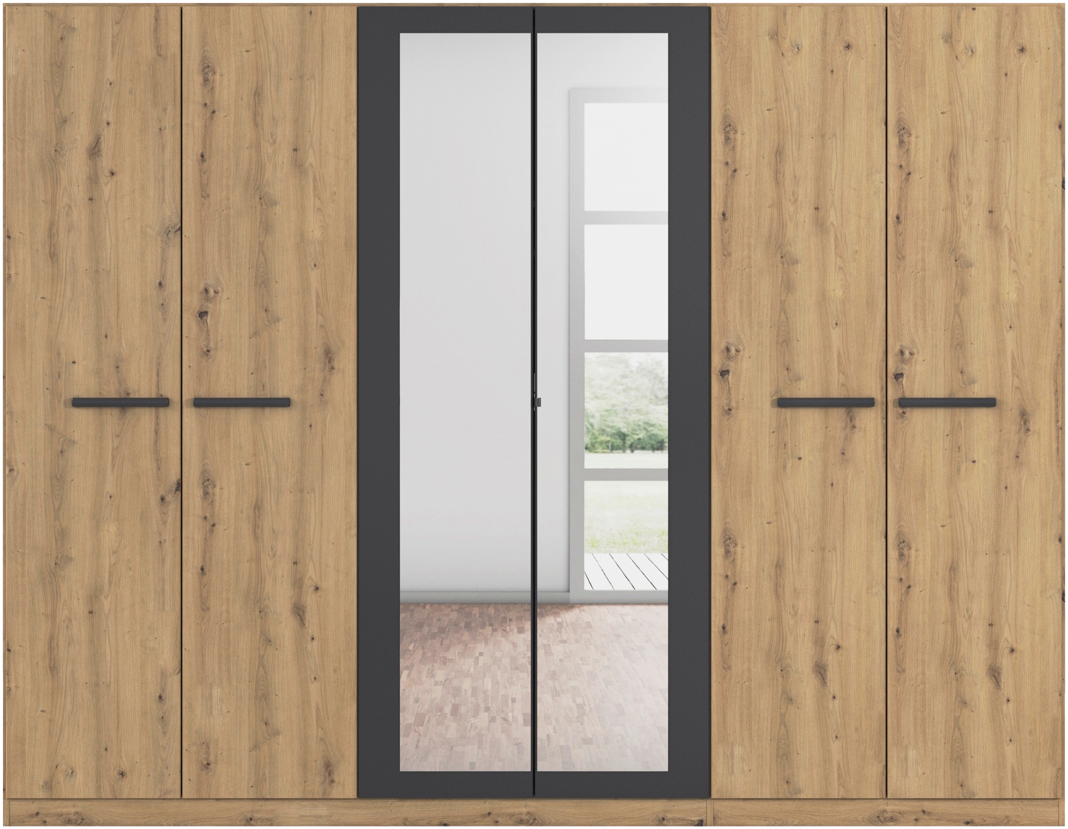 Thumbnail - rauch Drehtürenschrank "Kleiderschrank Schrank Garderobe Garderobenschrank Stauraumwunder MODI", optional mit Spiegel MA...