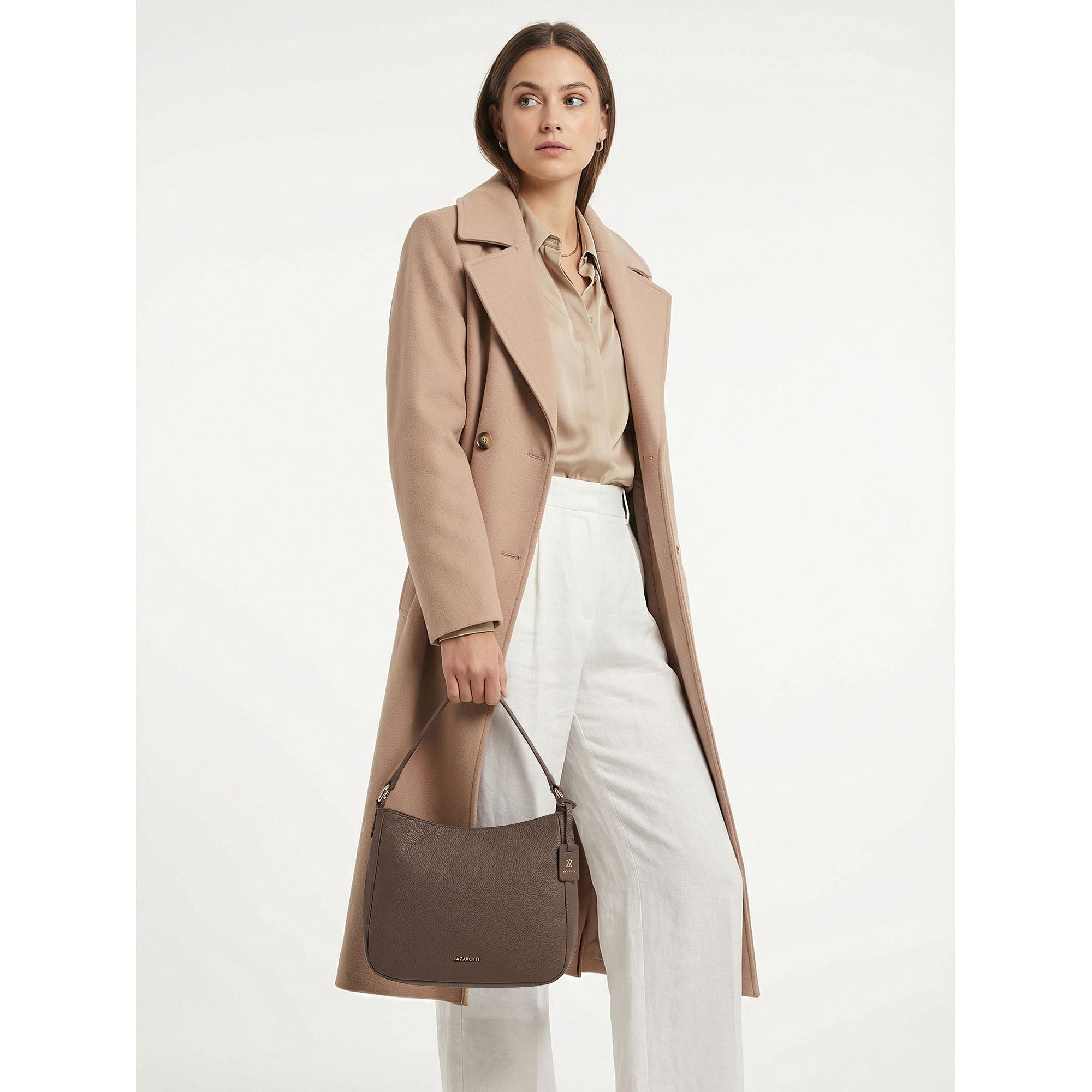 Lazarotti Schultertasche »Bologna Leather Hobo Schultertasche Leder 27 cm«