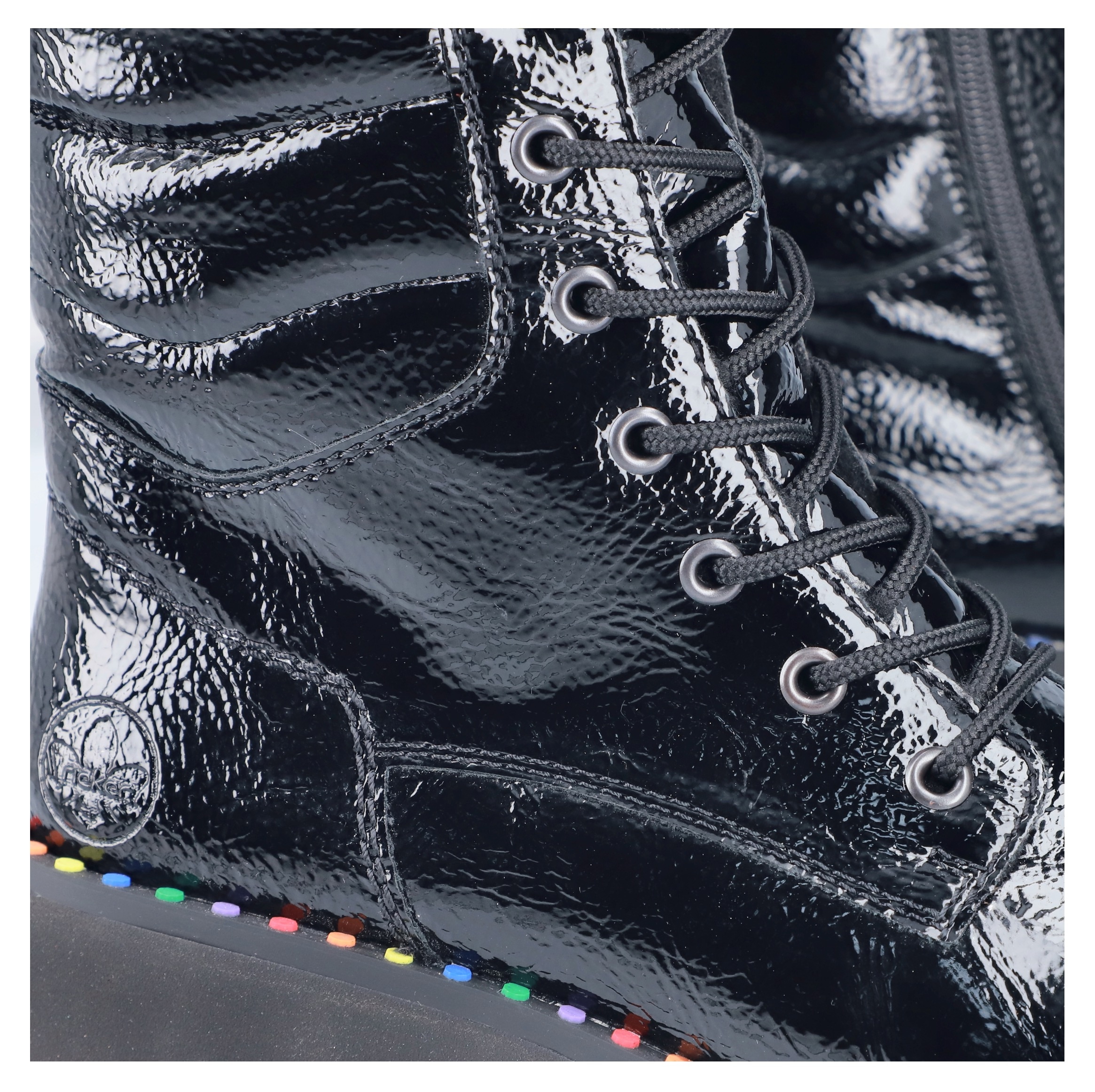 Rieker Winterstiefelette, Plateauboots, Winterboots, Lackstiefelette mit Innen-Reißverschluss