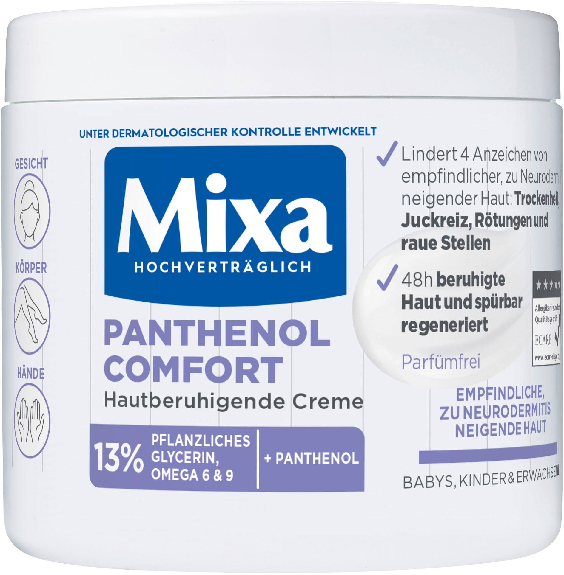 Körpercreme »Mixa Panthenol Comfort«, mit hoher Wirksamkeit