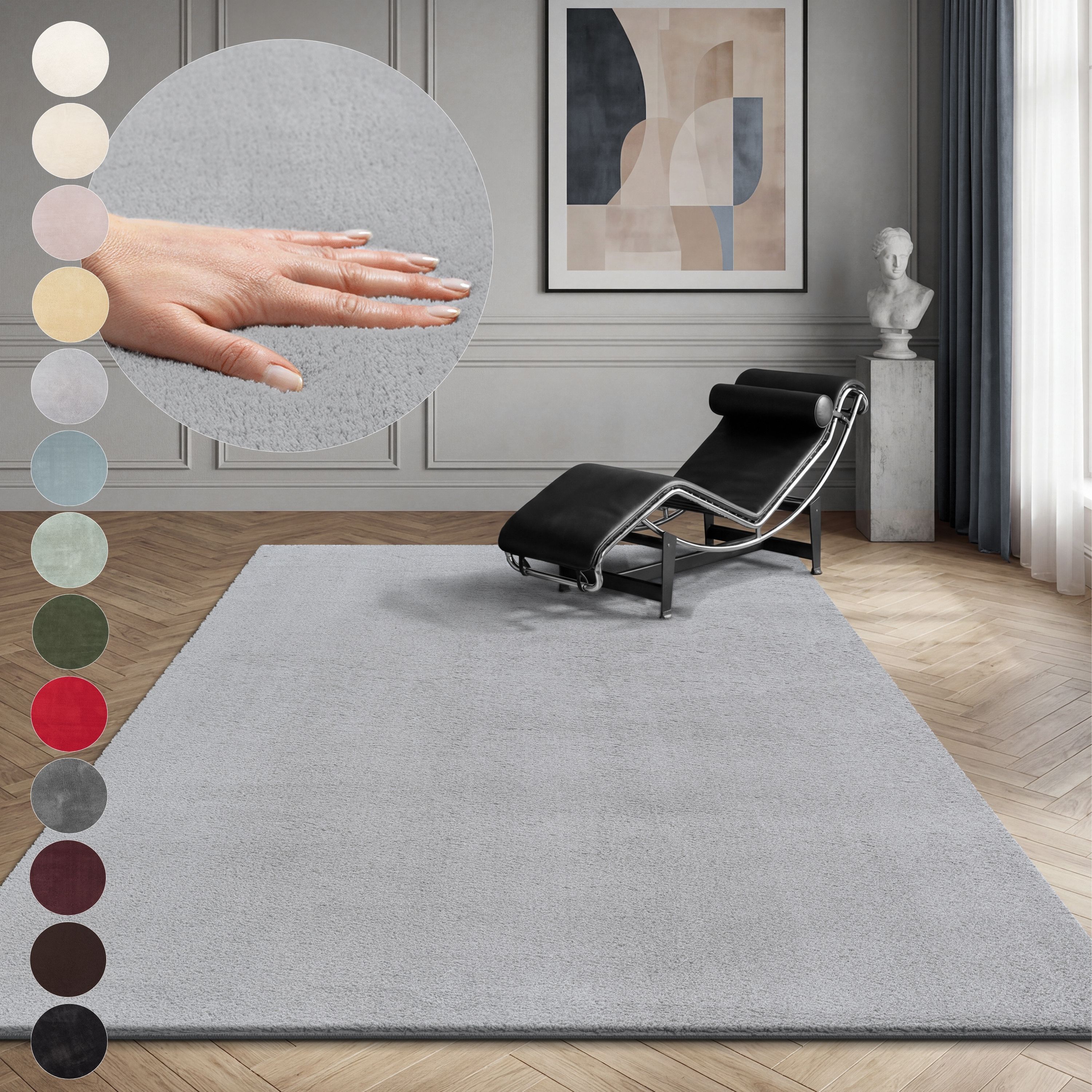 OTTO home Teppich "Arabell, Kunstfellteppich, Felloptik, waschbar," rechteckig 16 mm Höhe flauschig, kuschelig, Anti-Rutsch-Unterseite, Wohnzimmer, Schlafzimmer