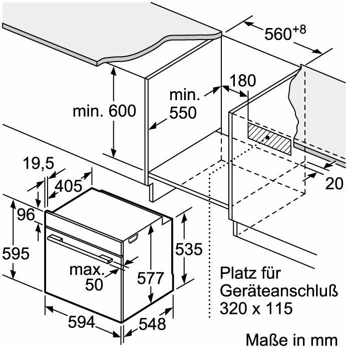 NEFF Einbaubackofen N 50 »B3CCE2AN0«, mit Teleskopauszug nachrüstbar, easyClean, mit Hide®