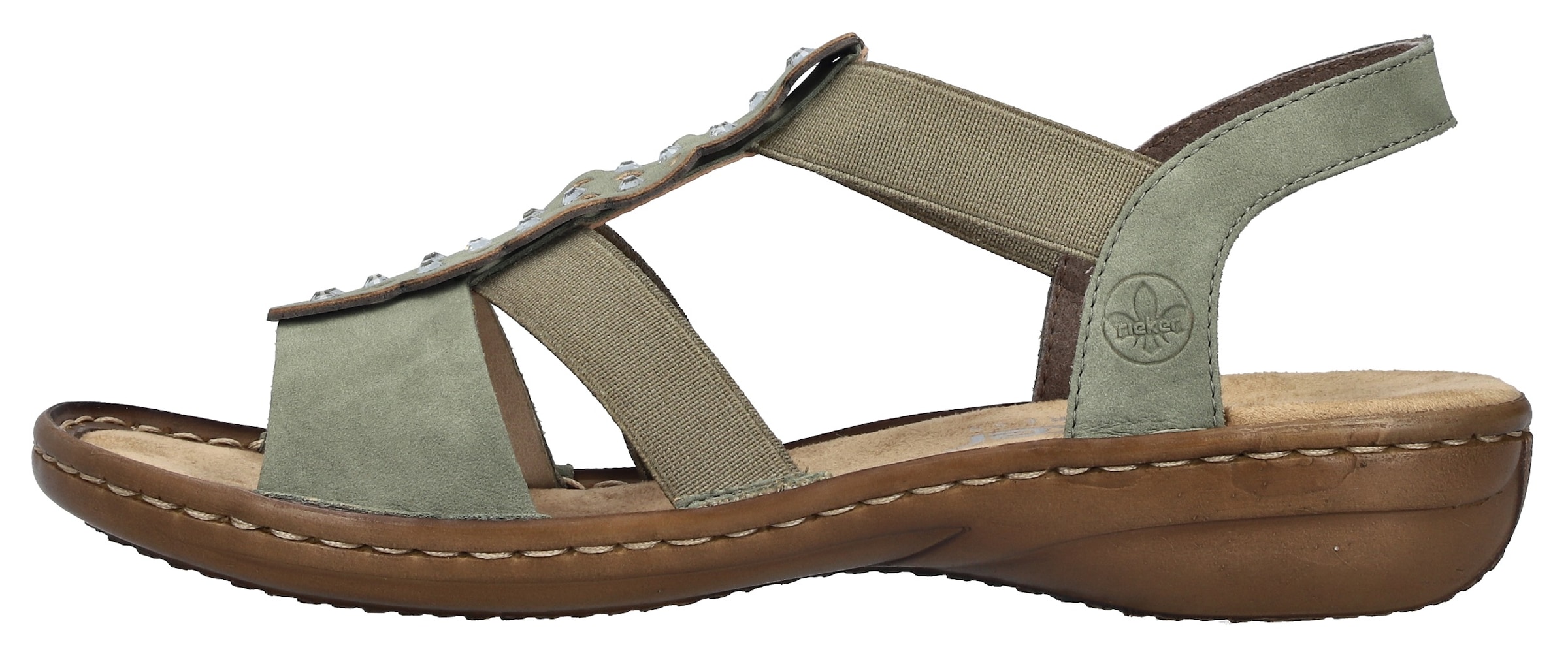 Rieker Sandale  Sommerschuh, Schlupfschuh mit Gummizug für guten Sitz