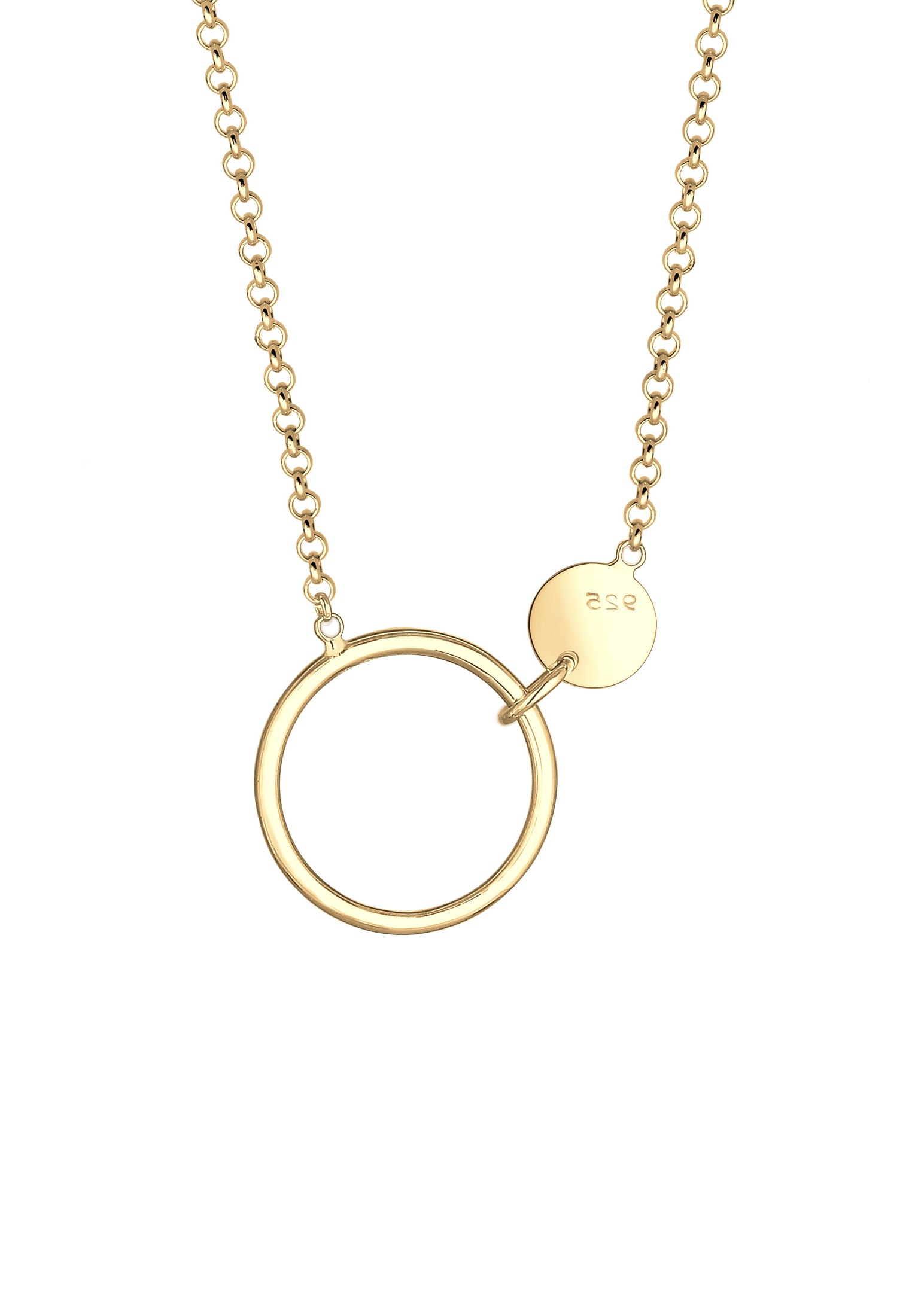 Elli Kette mit Anhänger »Erbskette Kreis Plättchen Geo Design 925 Sterling Silber«