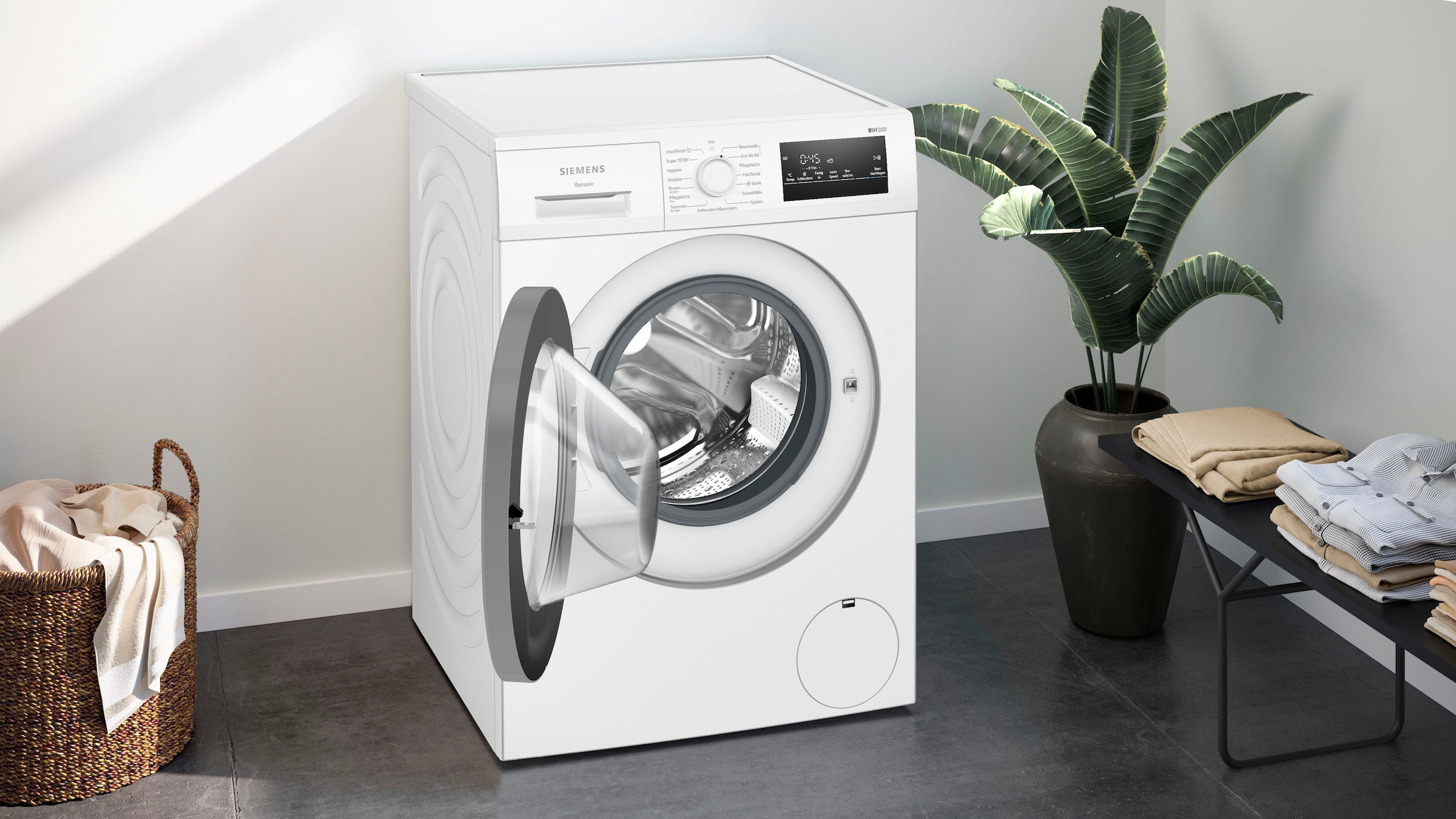 SIEMENS Waschmaschine »WM14N12A«, iQ300, WM14N12A, 9 kg, 1400 U/min | BAUR