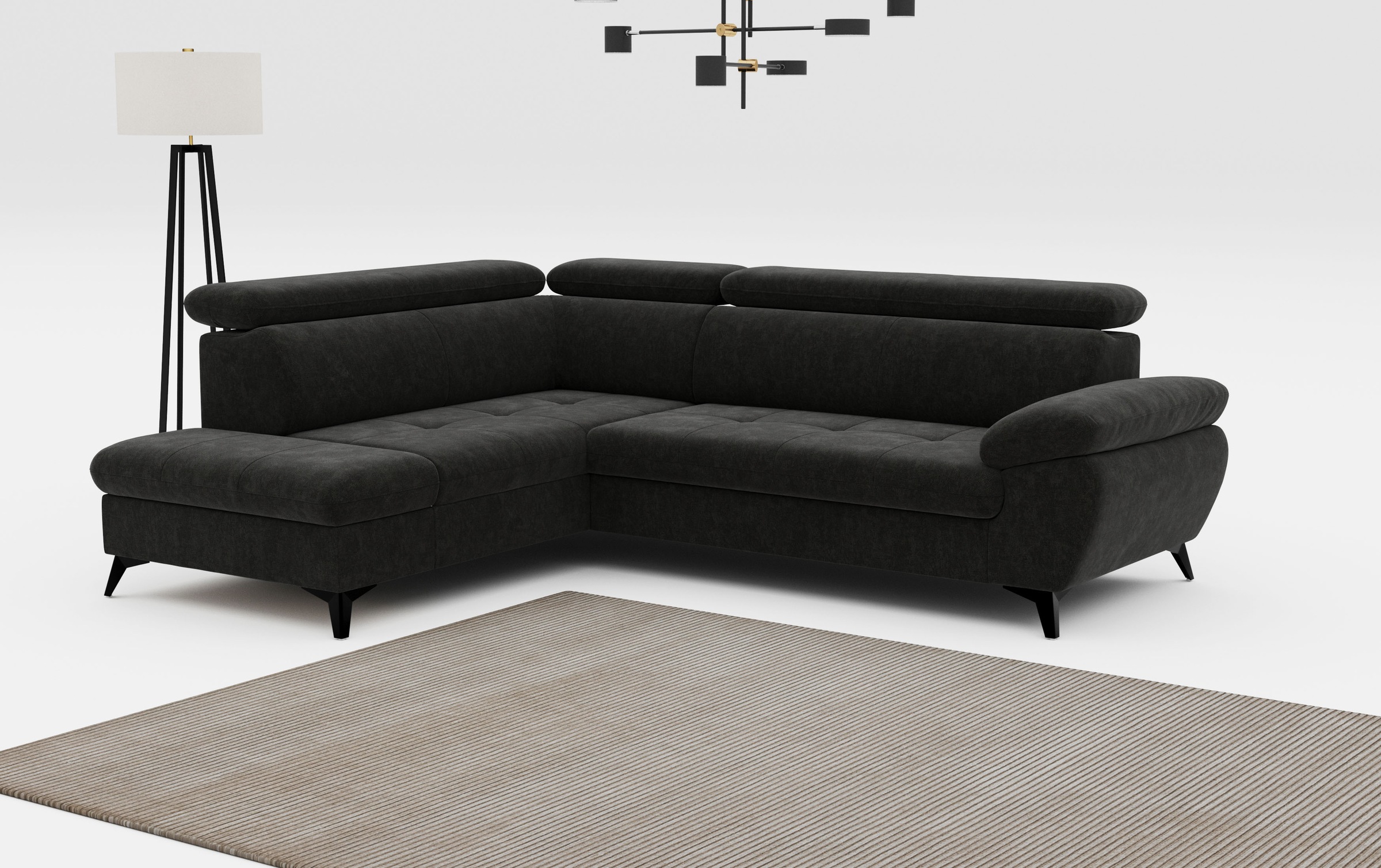 COTTA Ecksofa "Hudson L-Form, B: 256 cm" mit Kopfteilverstellung, optional günstig online kaufen