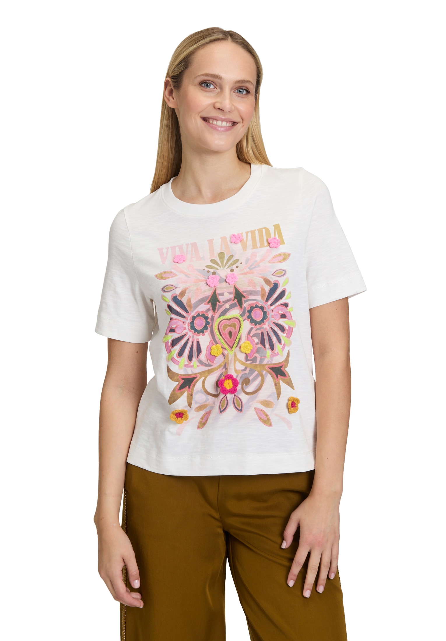 Cartoon Kurzarmshirt "Cartoon Damen Printshirt mit Rundhalsausschnitt", (1 günstig online kaufen