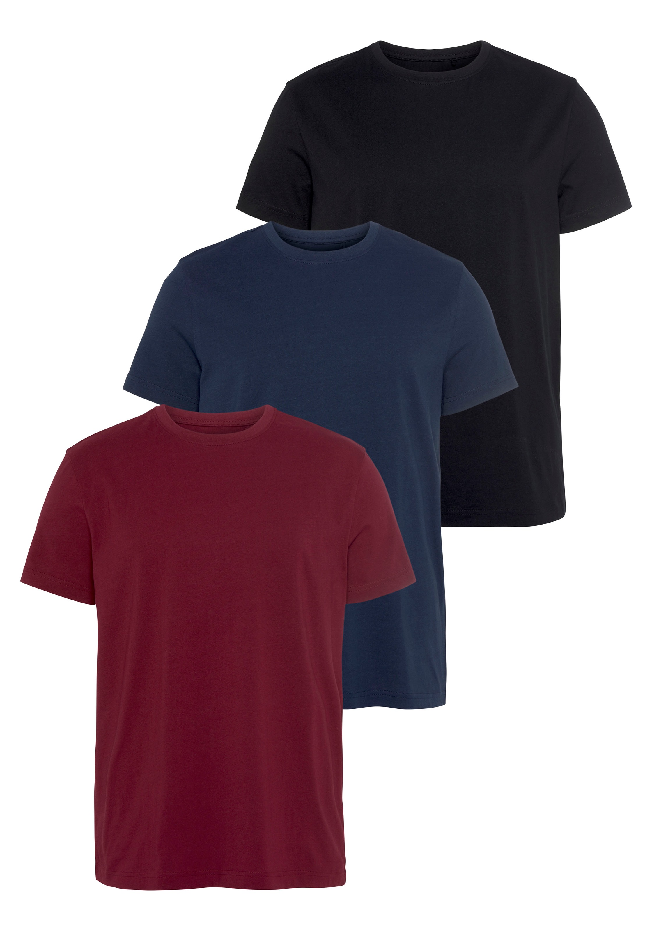 AJC T-Shirt (3er-Pack) lockere Passform, Basic-Stil günstig online kaufen