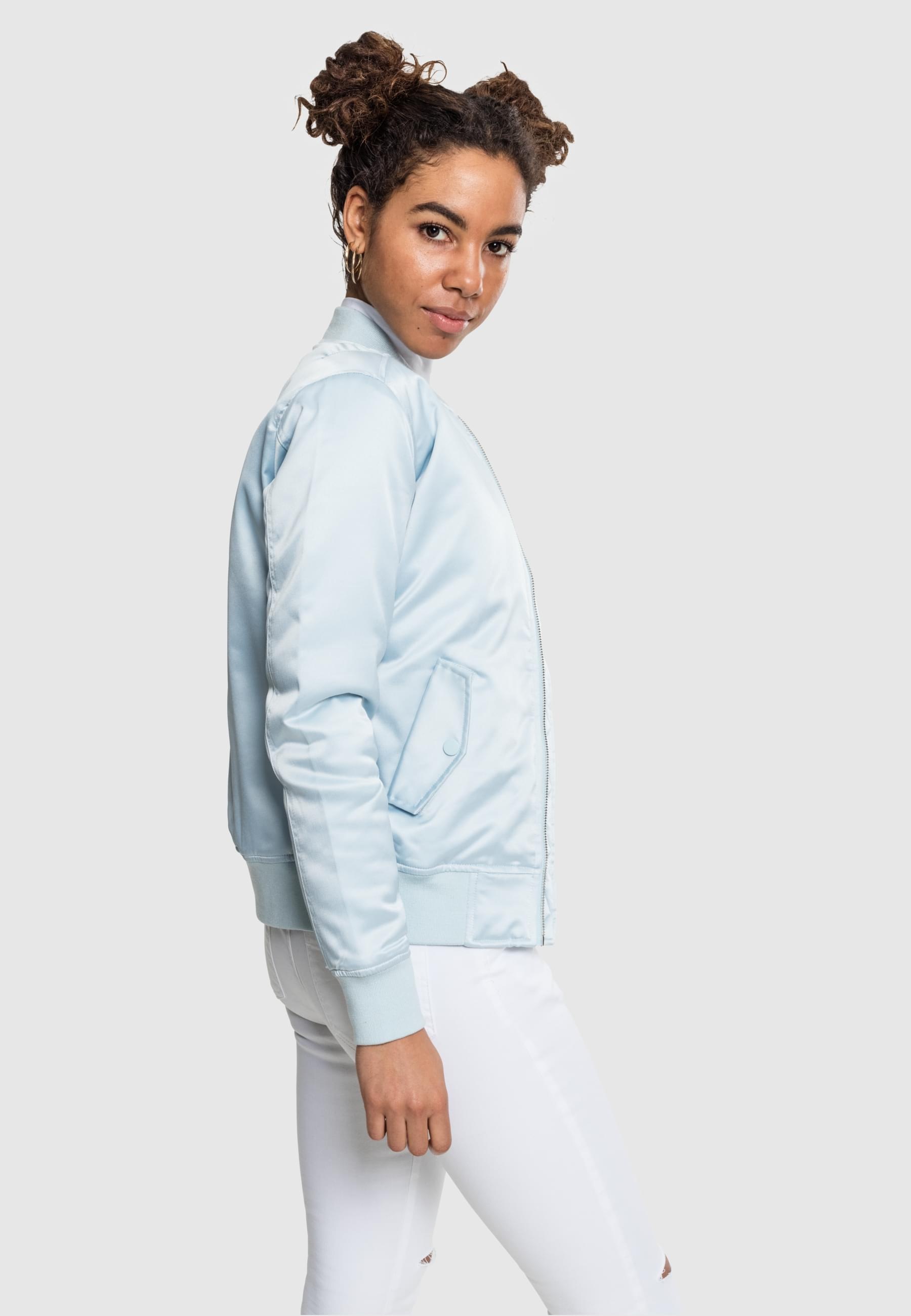 URBAN CLASSICS Allwetterjacke »Urban Classics Damen Ladies Satin Bomber Jacket«, (1 St.), ohne Kapuze