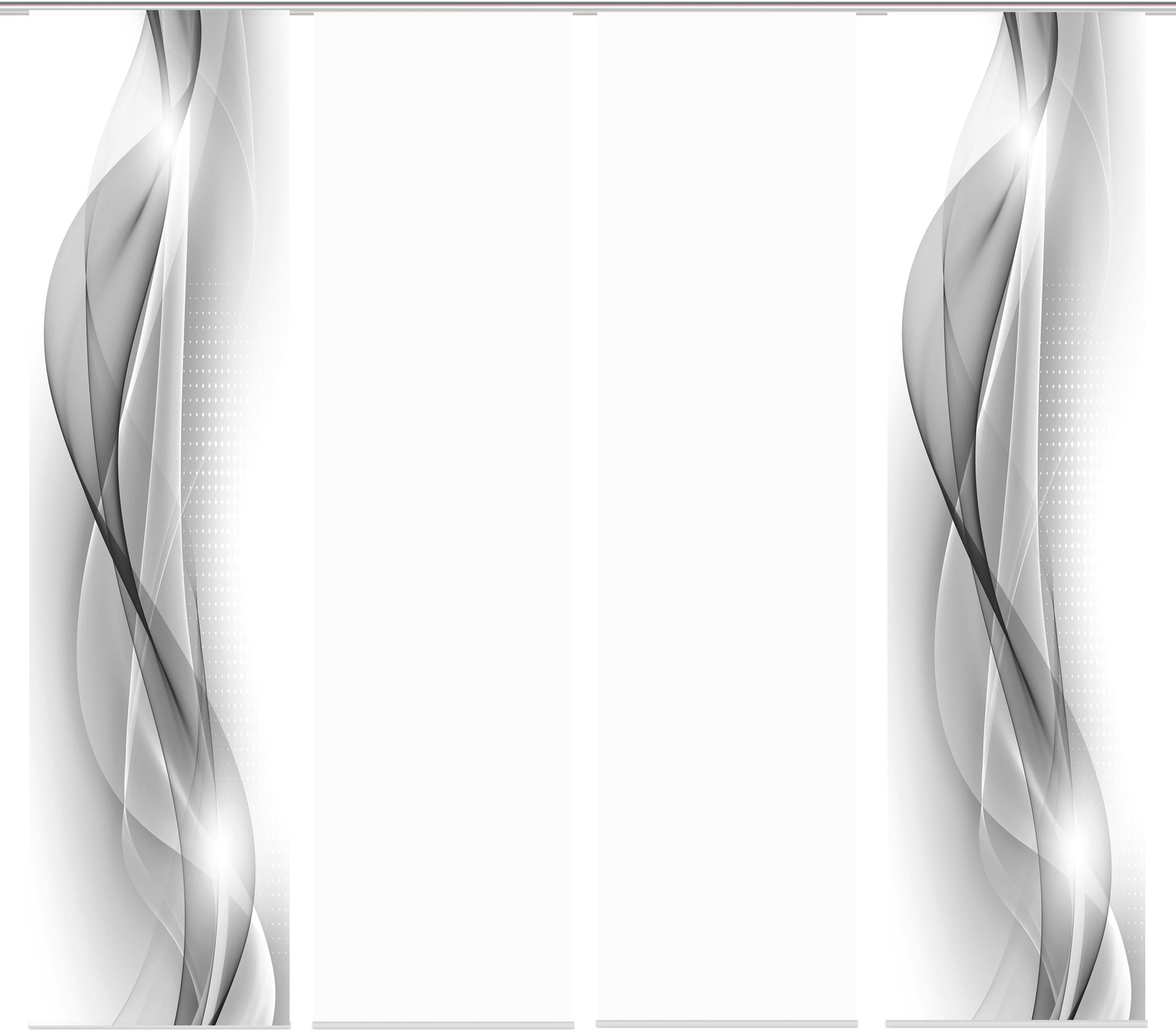 Schiebegardine »NEBLANA 4er SET«, (4 St.), Dekostoff-Seidenoptik, Digital bedruckt