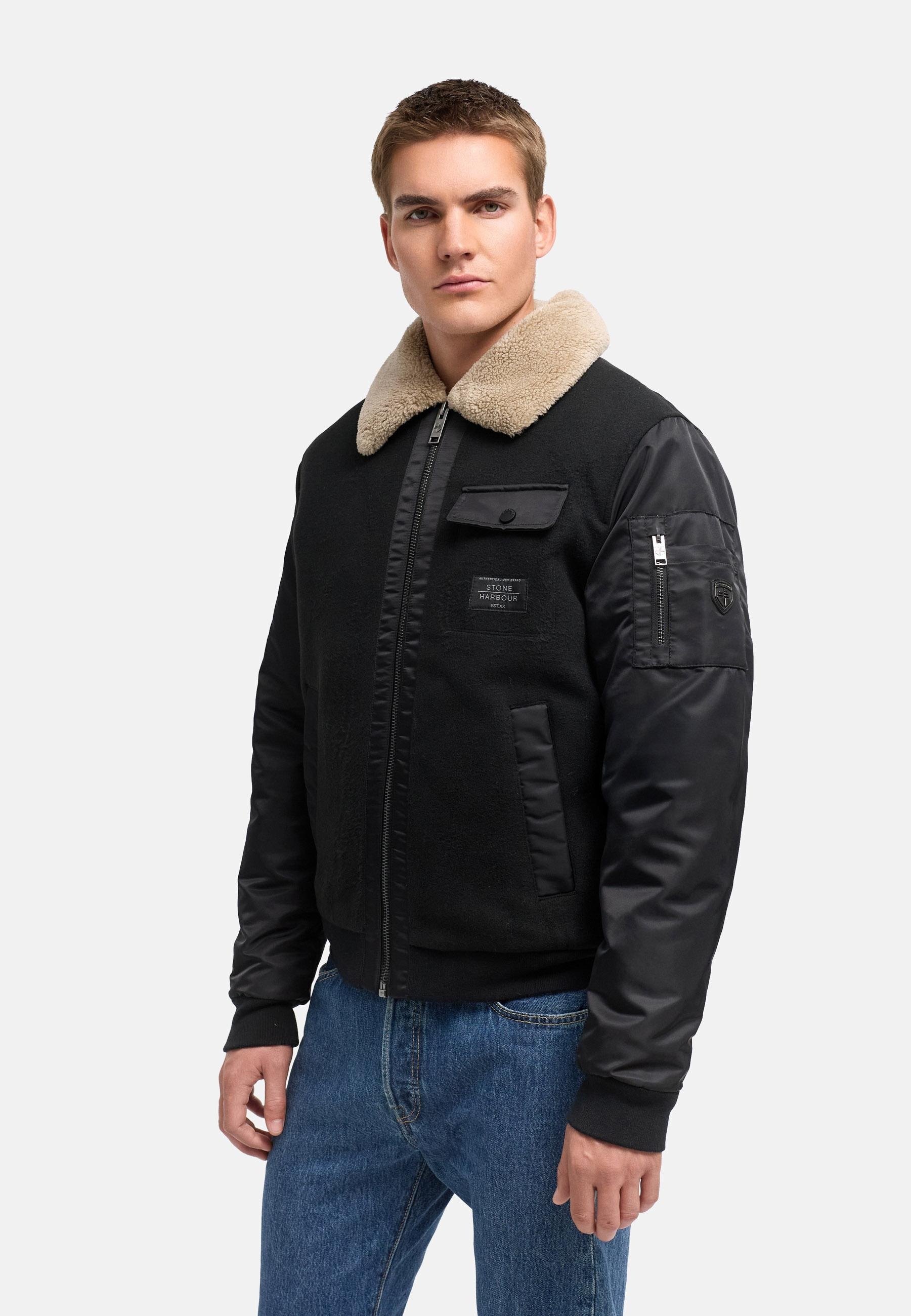 Stone Harbour Winterjacke »Somaeel XX« ohne Kapuze Warme Herren Hybridjacke mit Teddykragen