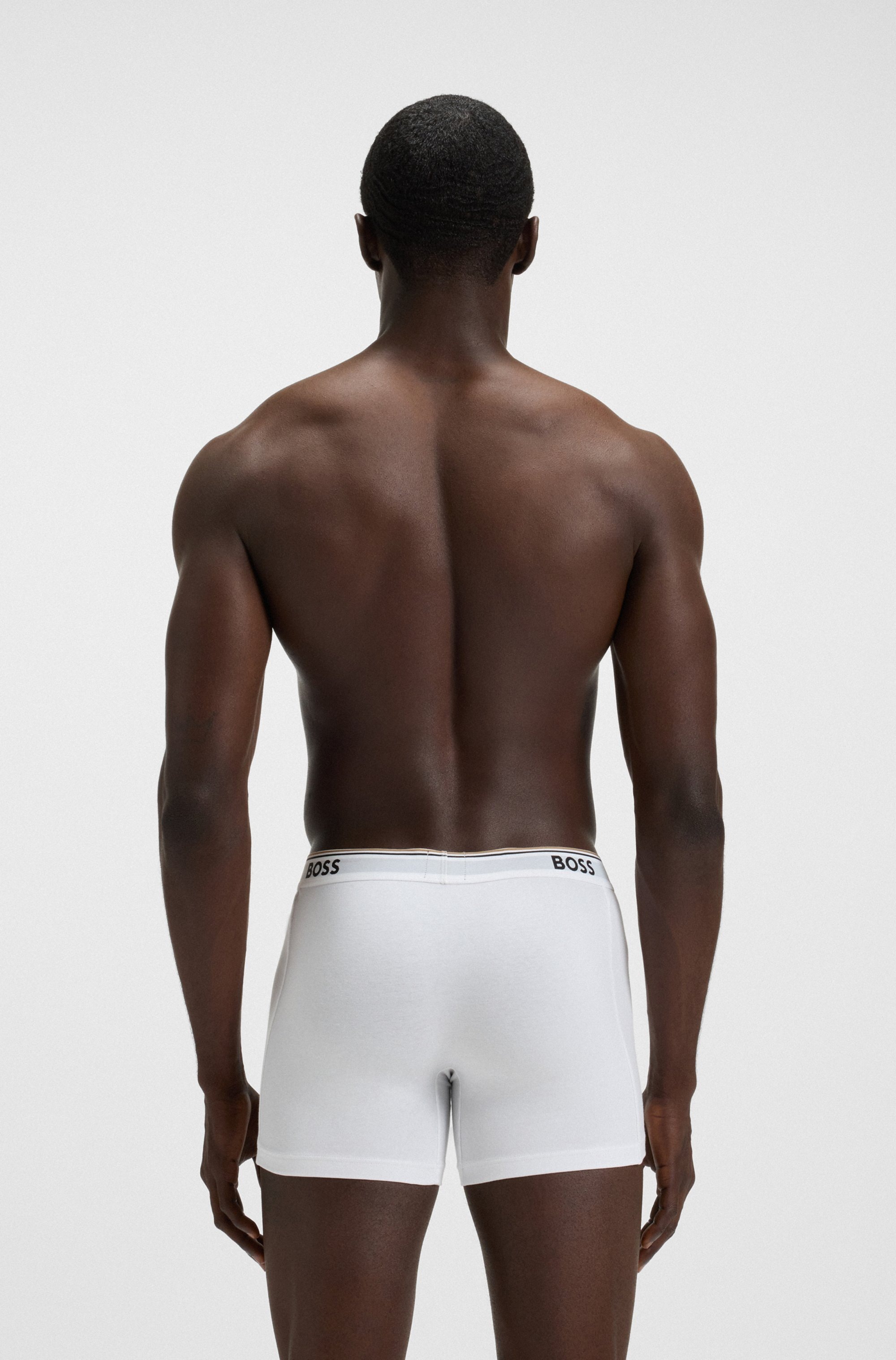 BOSS Langer Boxer »Brief 3 PACK«, mit farblich passendem Webbund