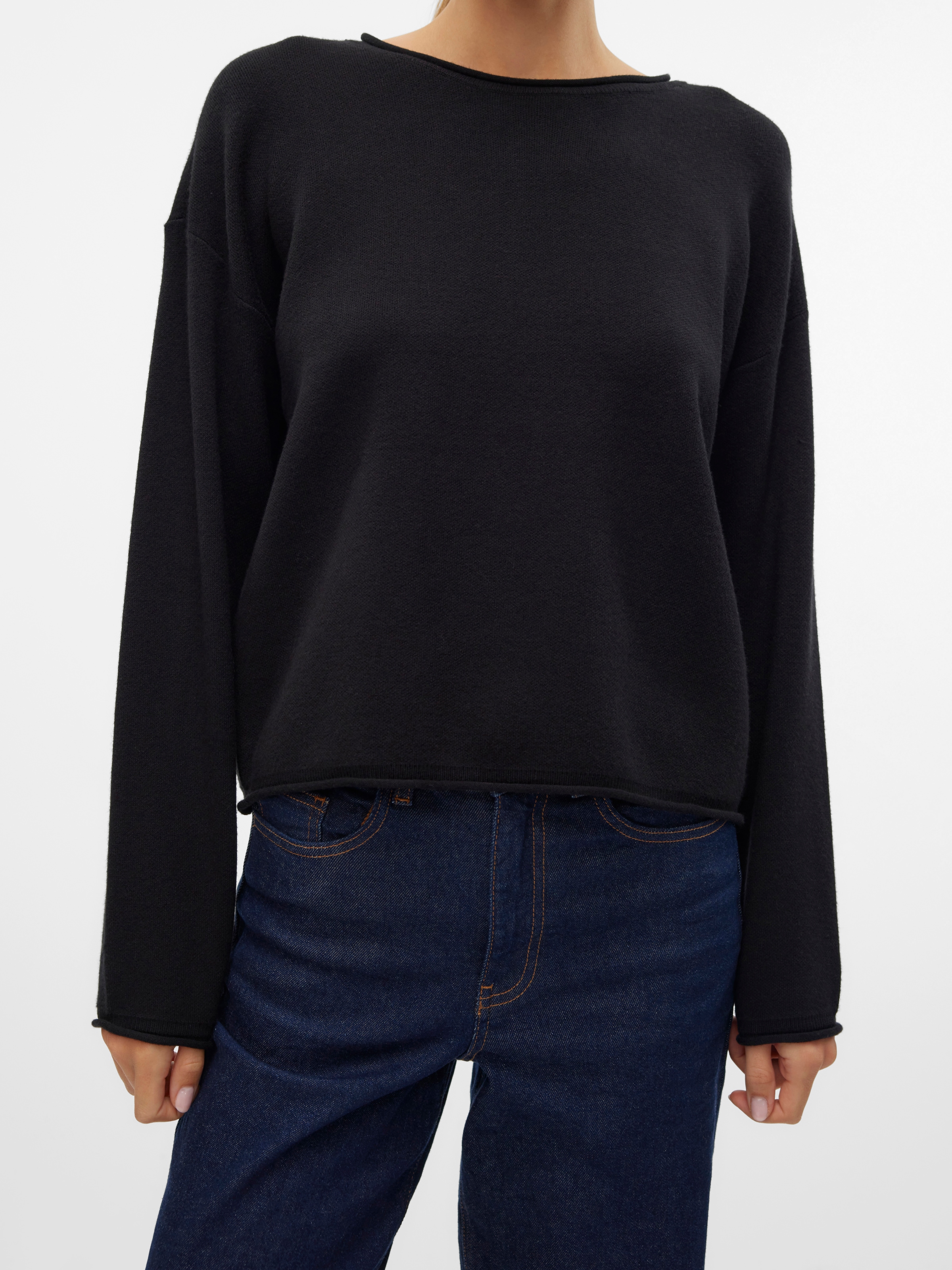 Vero Moda Strickpullover »VMGOLD ROLL LS O-NECK PULLOVER GA«