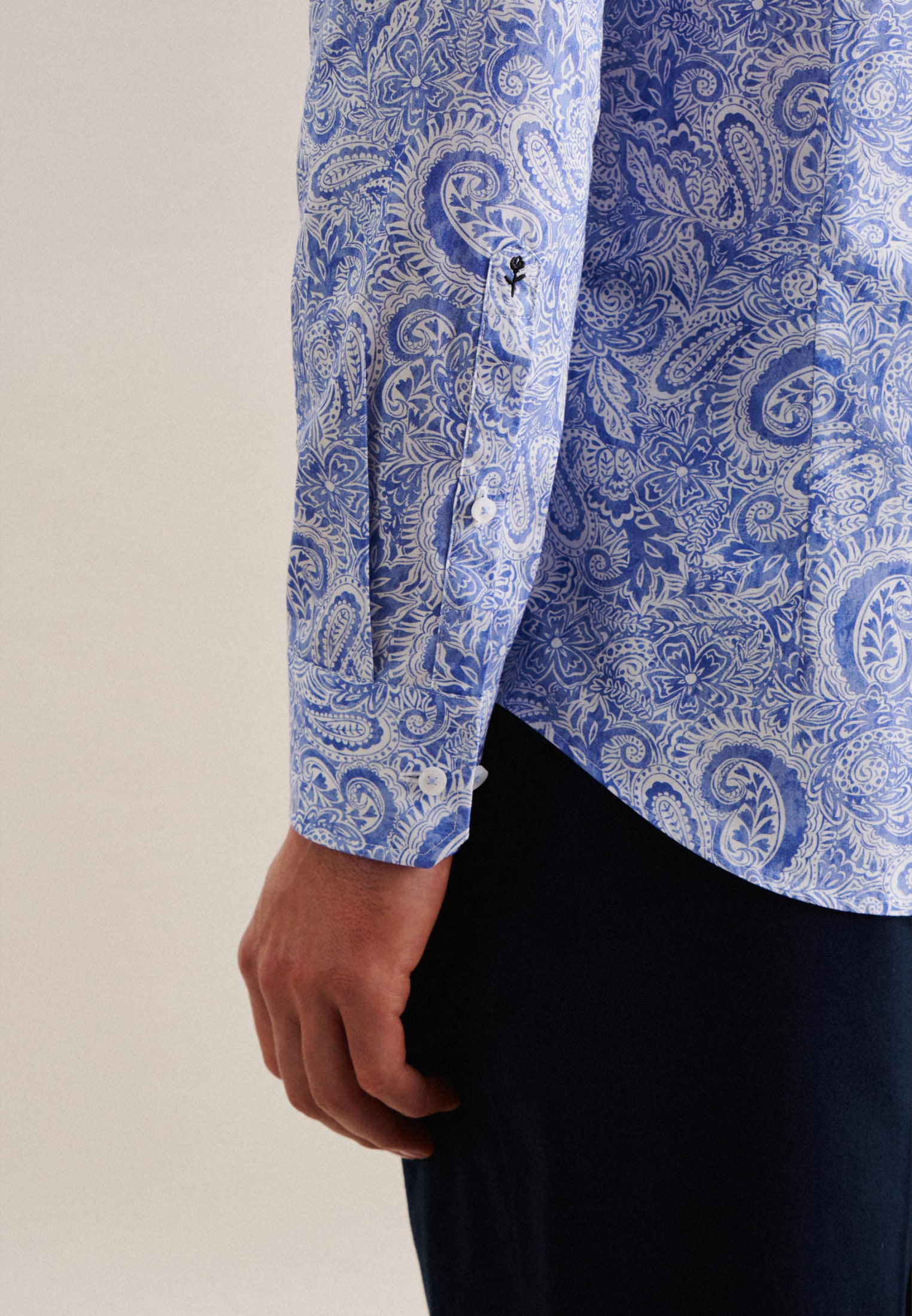 seidensticker Businesshemd »Slim«, Slim Langarm Kentkragen Paisley