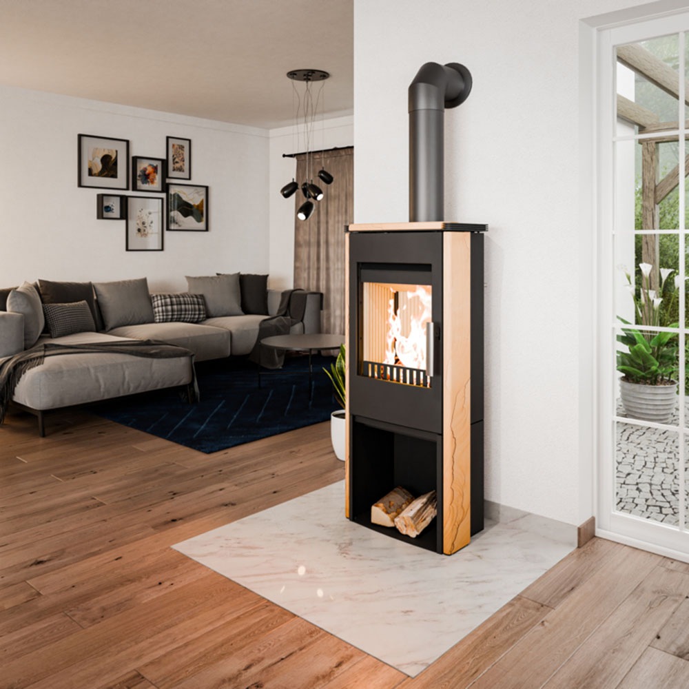 Haas + Sohn Kaminofen »MONTEGROTTO easy, tief-schwarz, Woodstone«