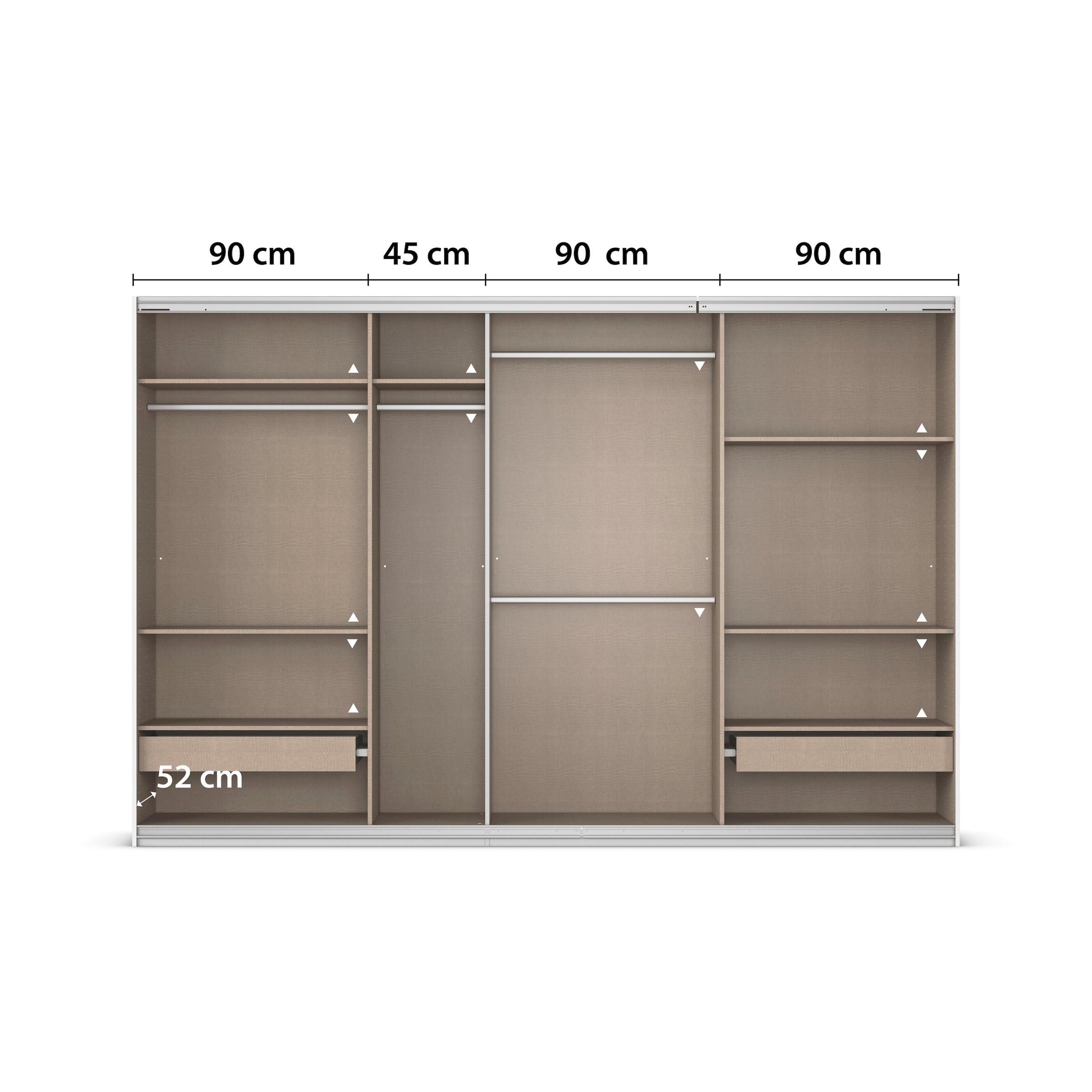 rauch Kleiderschrank »Schwebetürenschrank OTTO´s Choice Garderobe Schrank TOP ANGEBOT Avola«, (in 3 verschiedenen Ausstattungen BASIC/CLASSIC/PREMIUM inkl. Spiegel), mit eleganten Zierleisten in Chrom, Schwarz oder Weiß MADE IN GERMANY