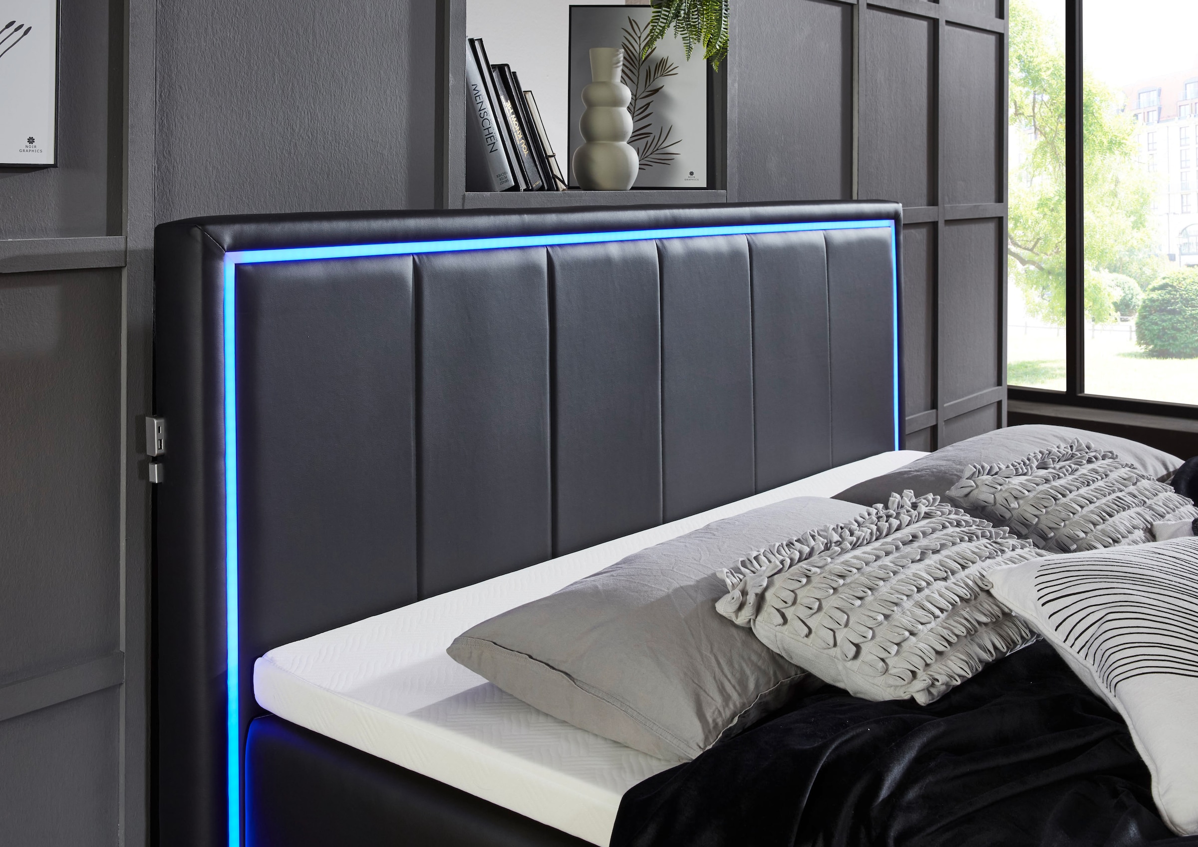 meise.möbel Boxspringbett »Colorado II«, inkl. LED-Beleuchtung & Topper