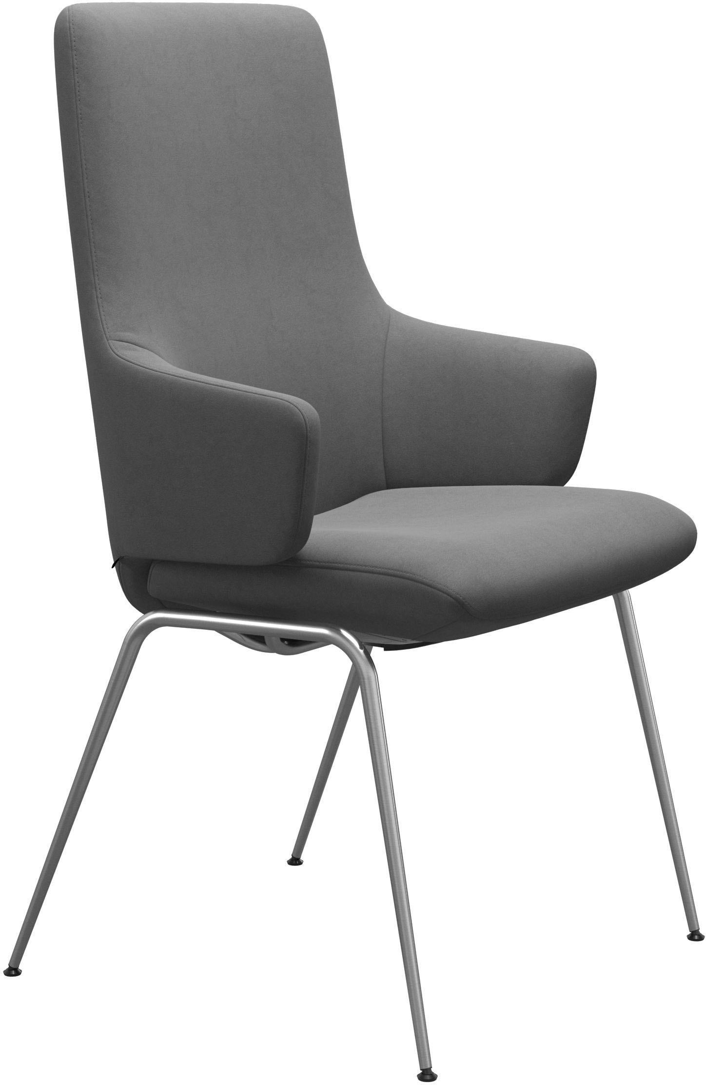 Stressless® Polsterstuhl »Laurel«, Microfaser DINAMICA, High Back mit Armlehne, Größe L, mit Beinen aus Stahl in Schwarz matt