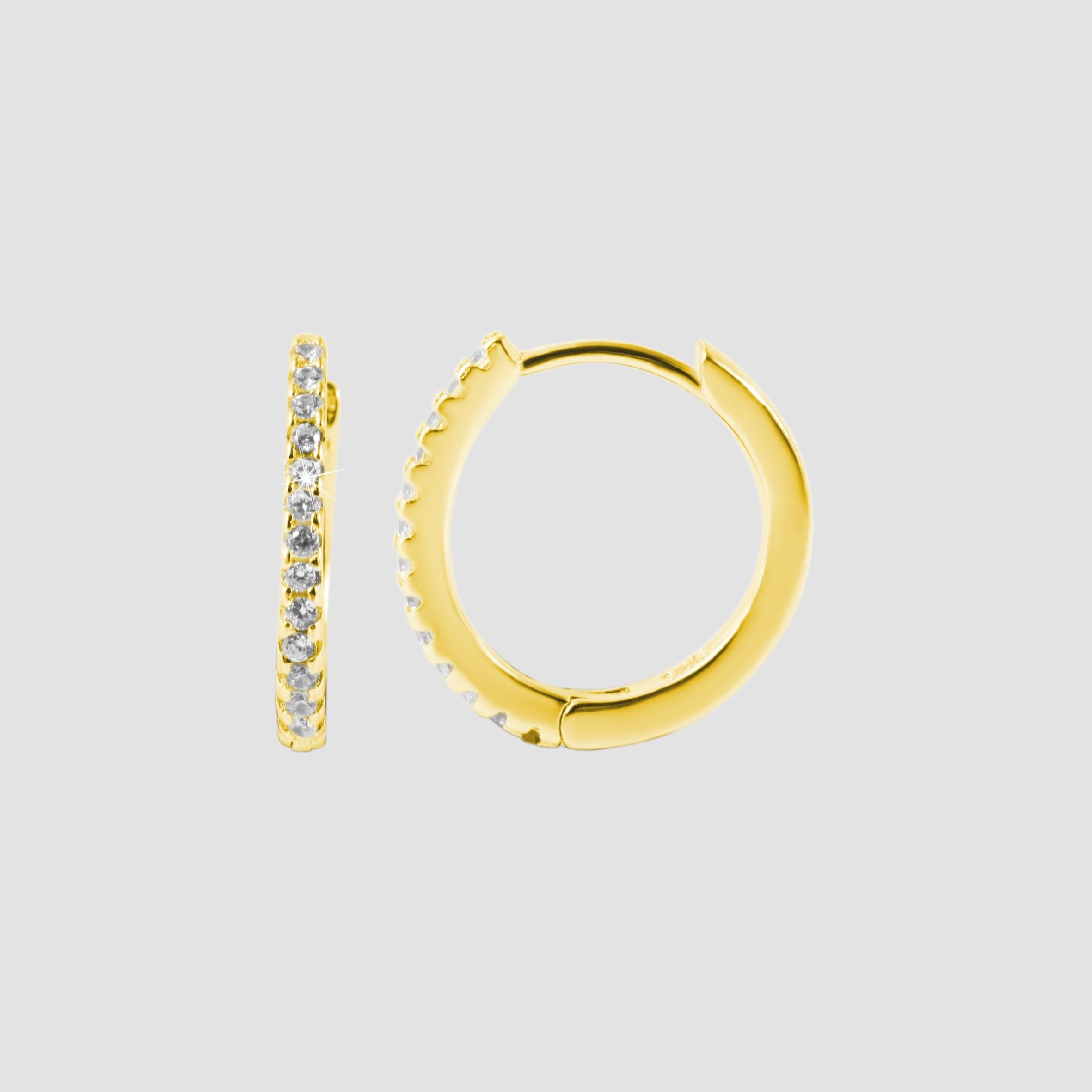 Adelia´s Klappcreolen »Damen Ohrringe – Klappcreole aus 925 Silber mit Zirkonia« Perfekt als Geschenk für besondere Menschen