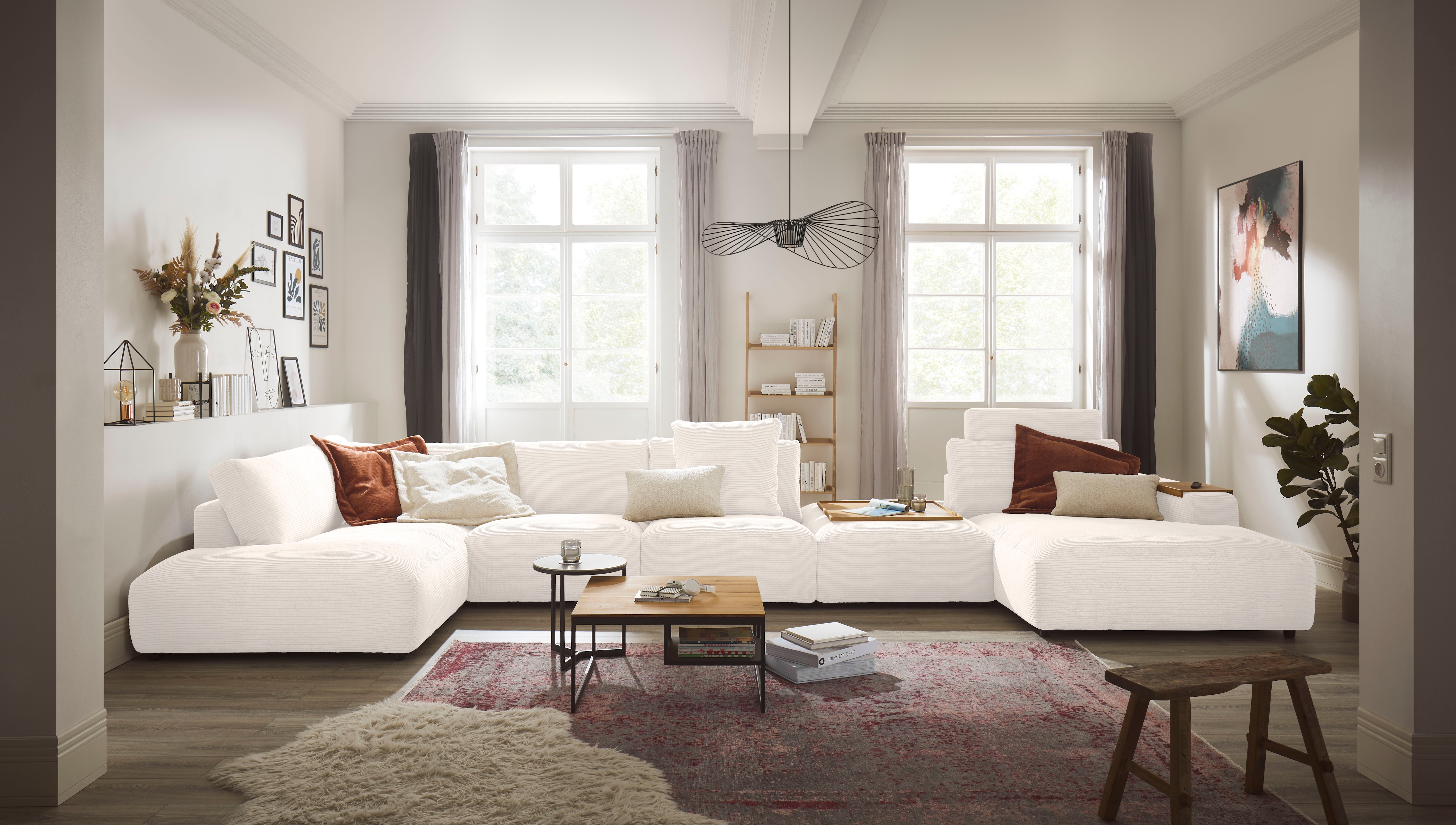 Musterring Wohnlandschaft "Lucia viel Platz, bequem, U-Form" Cord-Bezug, inklusive Kopfstütze, Gesamtbreite 524 cm