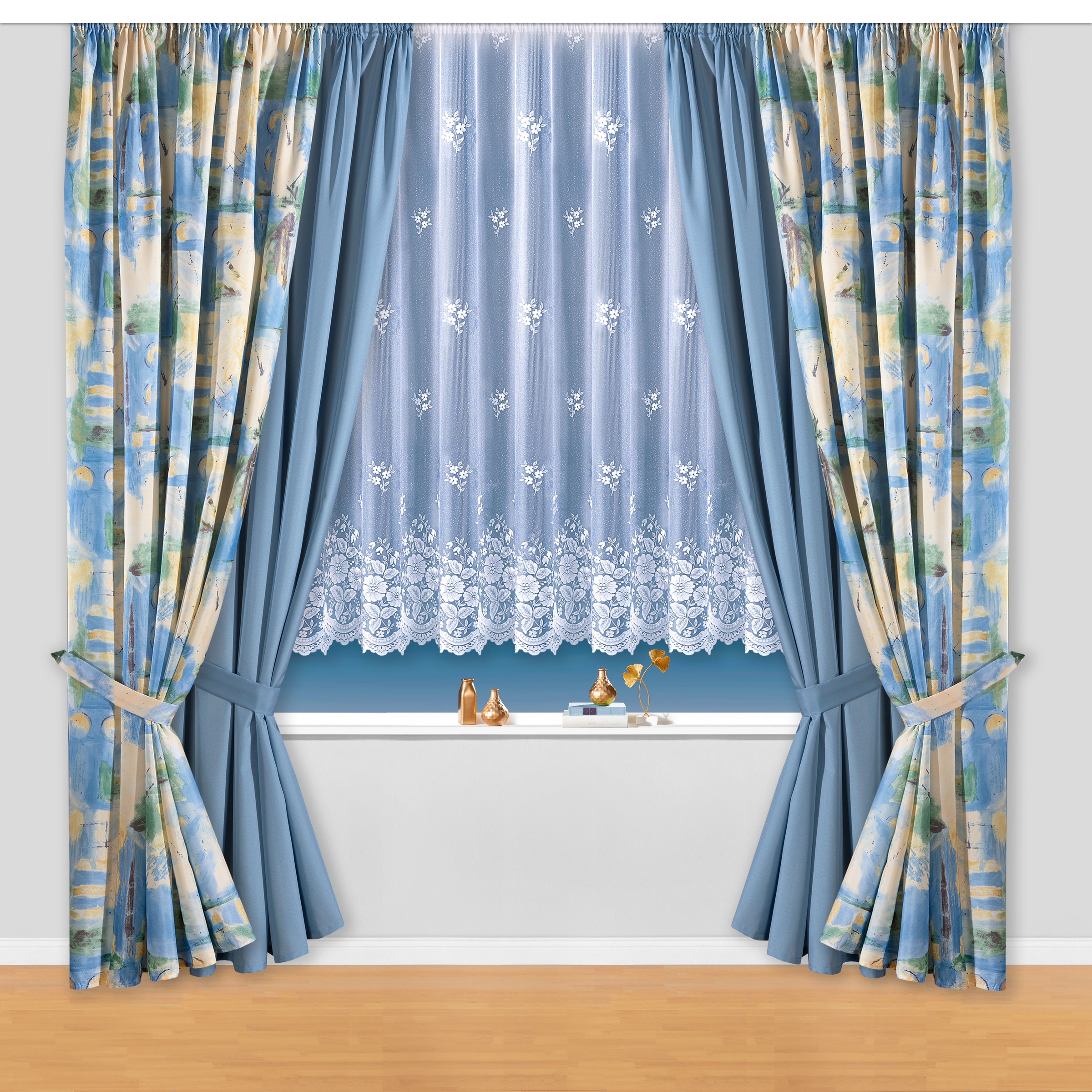 Thumbnail - Weckbrodt Gardine "Verona", (1 St.), Jacquard, strukturiert, Allover,floral,halbtransparent,Bordüre, Store