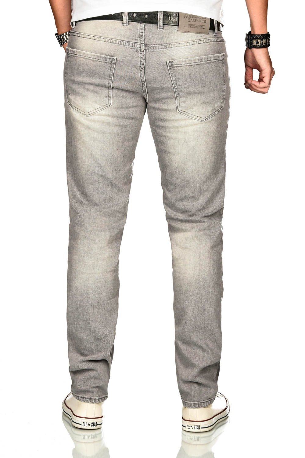 Alessandro Salvarini ASAngelo Stretch Jeans Light Gray 38W 32L 3