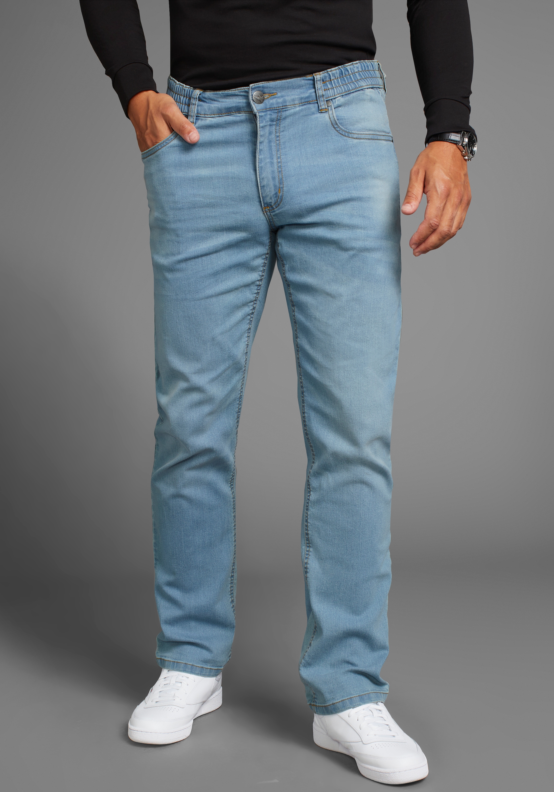 Arizona Dehnbund-Jeans "Paul", elastischer Dehnbund, Comfort-Fit, gerader Beinschnitt