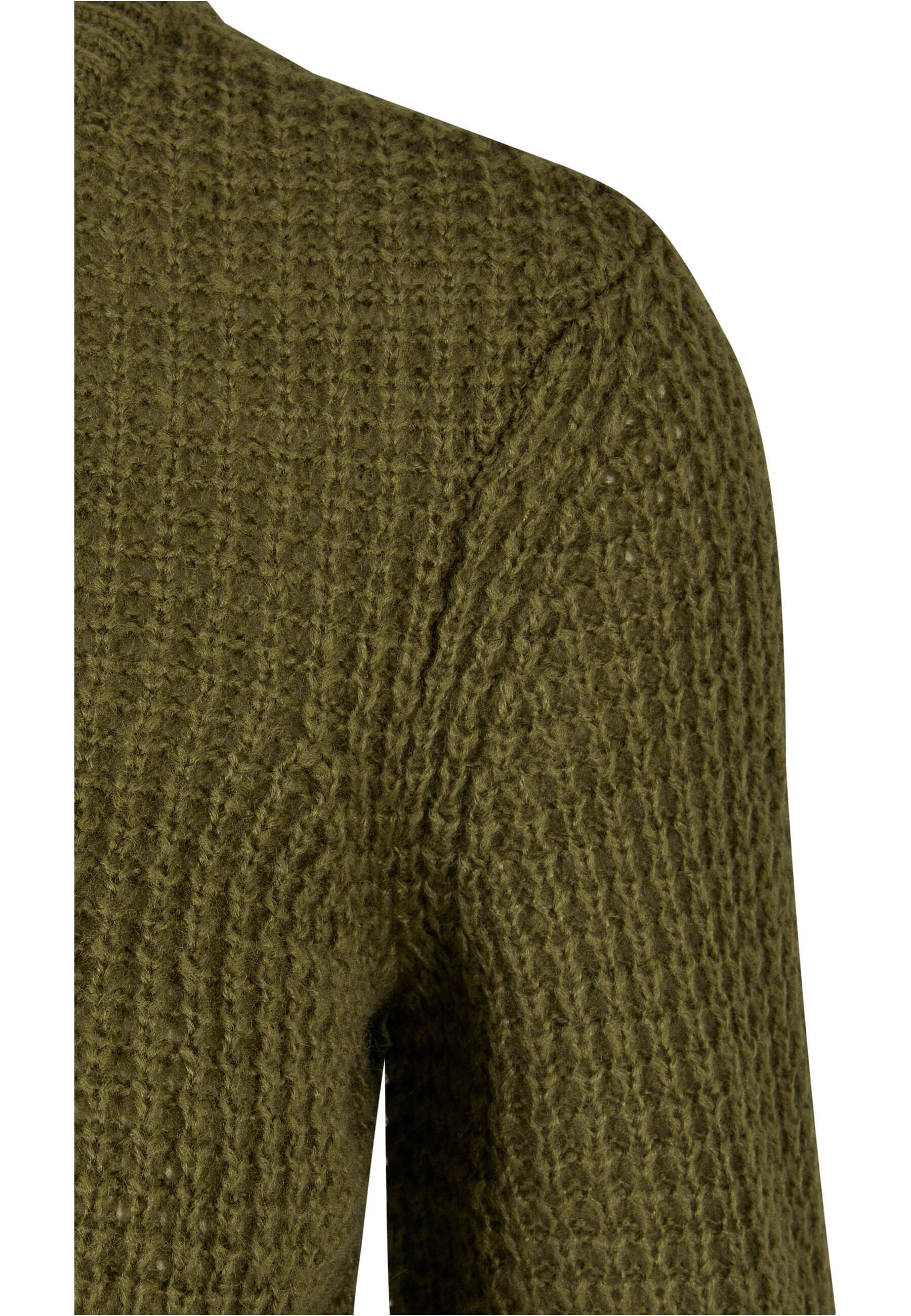 URBAN CLASSICS Rundhalspullover »Urban Classics Damen Ladies Short Waffle Sweater«, (1 tlg.)