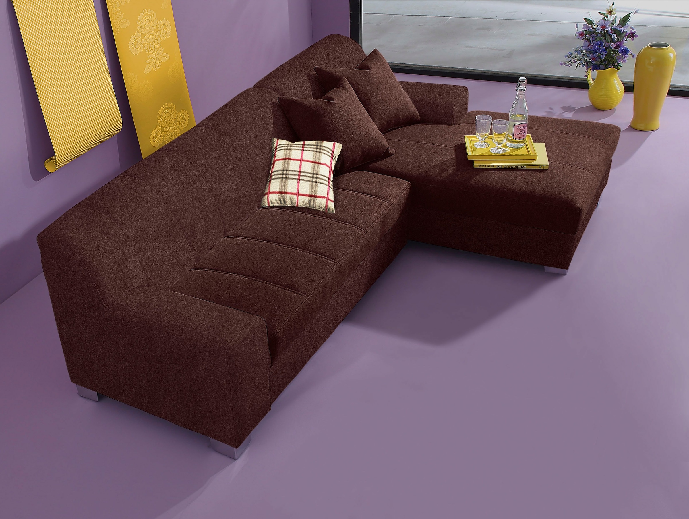 Home affaire Ecksofa "Anzio, elegant und gemütlich, Breite 239cm, L-Form" w günstig online kaufen