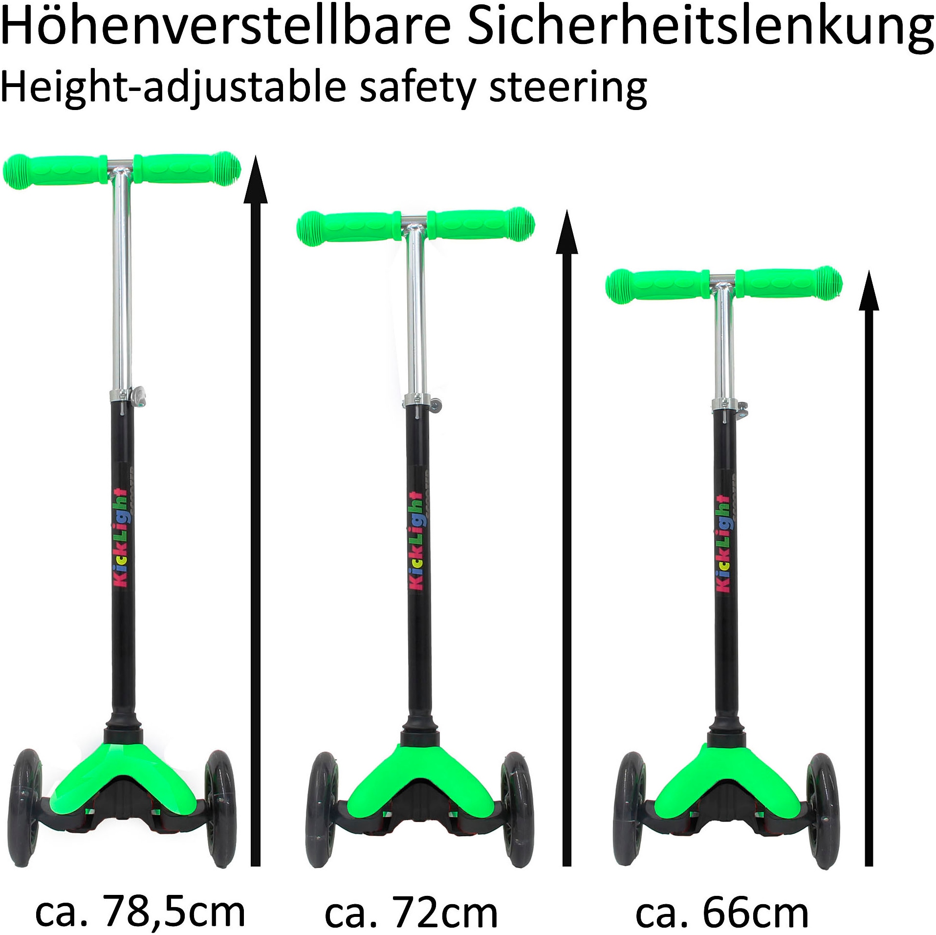 Jamara Dreiradscooter »KickLight«, mit LED-Rädern