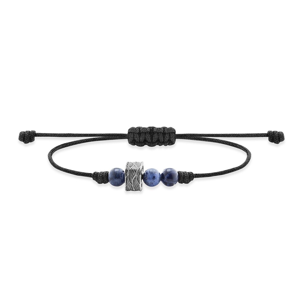 CAÏ Armband »Silber 925 oxidiert Sodalith Nylonfaden«