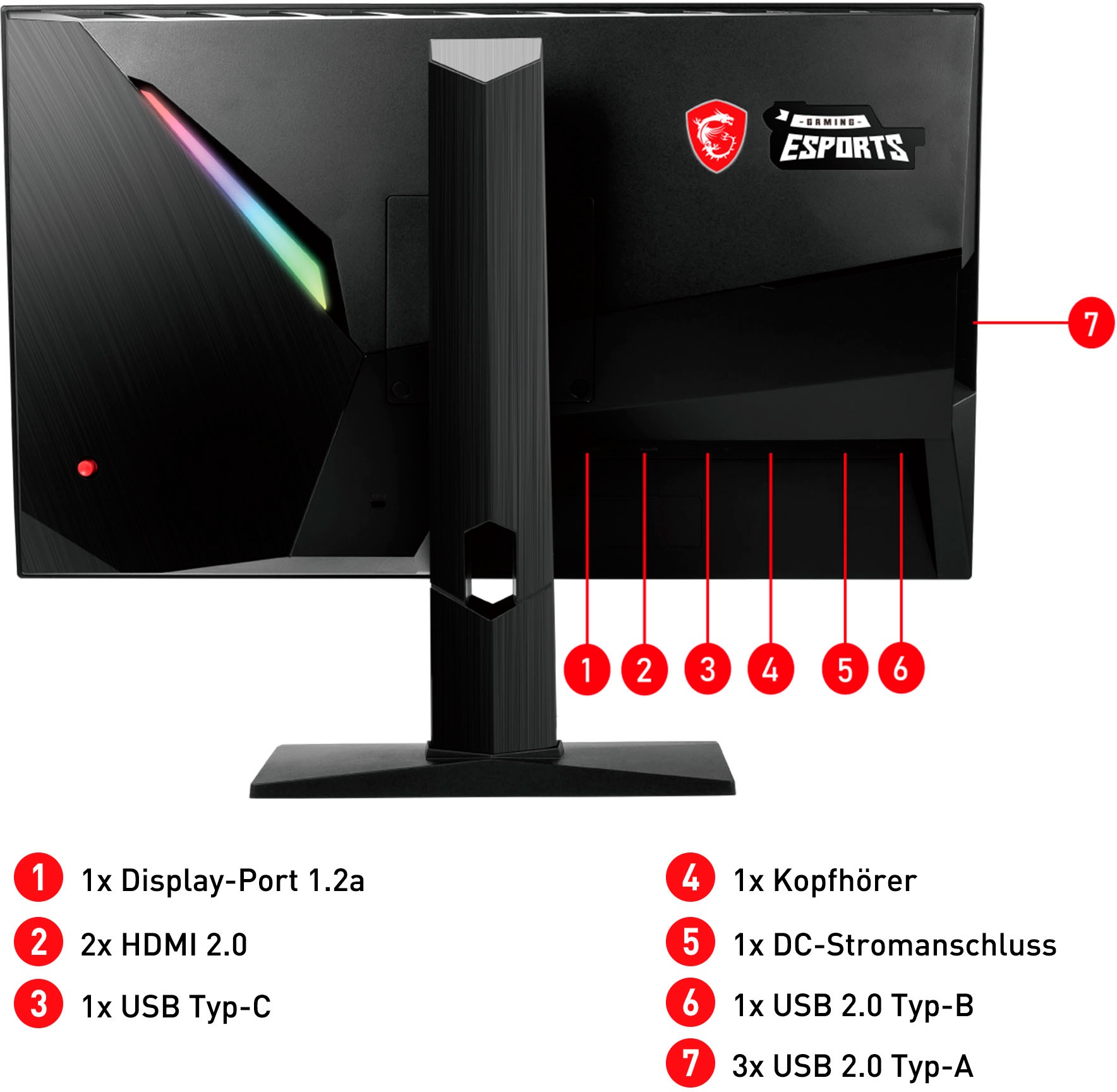 MSI Gaming-LED-Monitor »Optix MAG251RX«, 62,2 cm/24,5 Zoll, 1920 x 1080 px, Full HD, 1 ms Reaktionszeit, 240 Hz, 3 Jahre Herstellergarantie