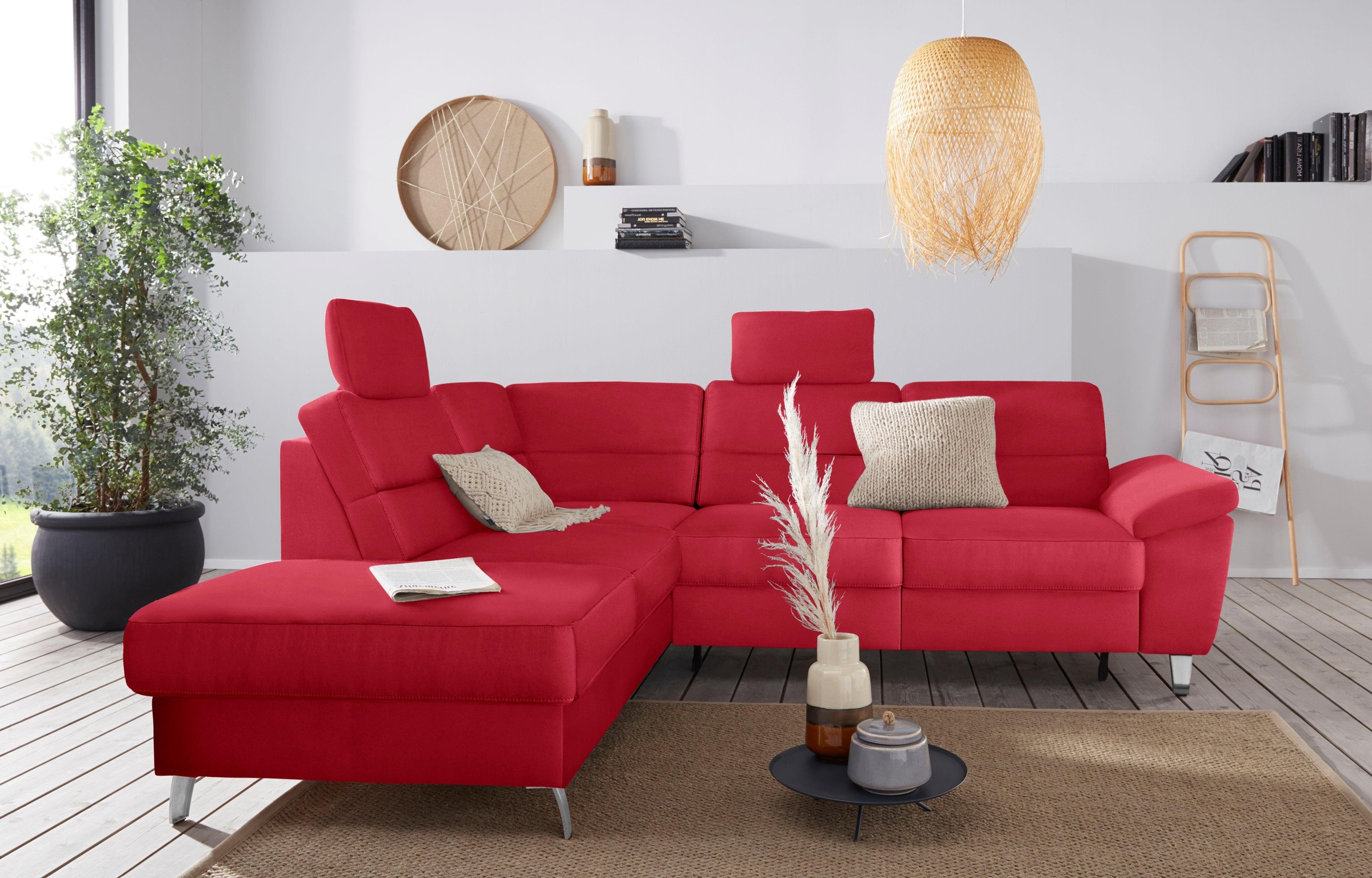 sit&more Ecksofa »Sorano L-Form«, wahlweise mit Bettfunktion und Bettkasten
