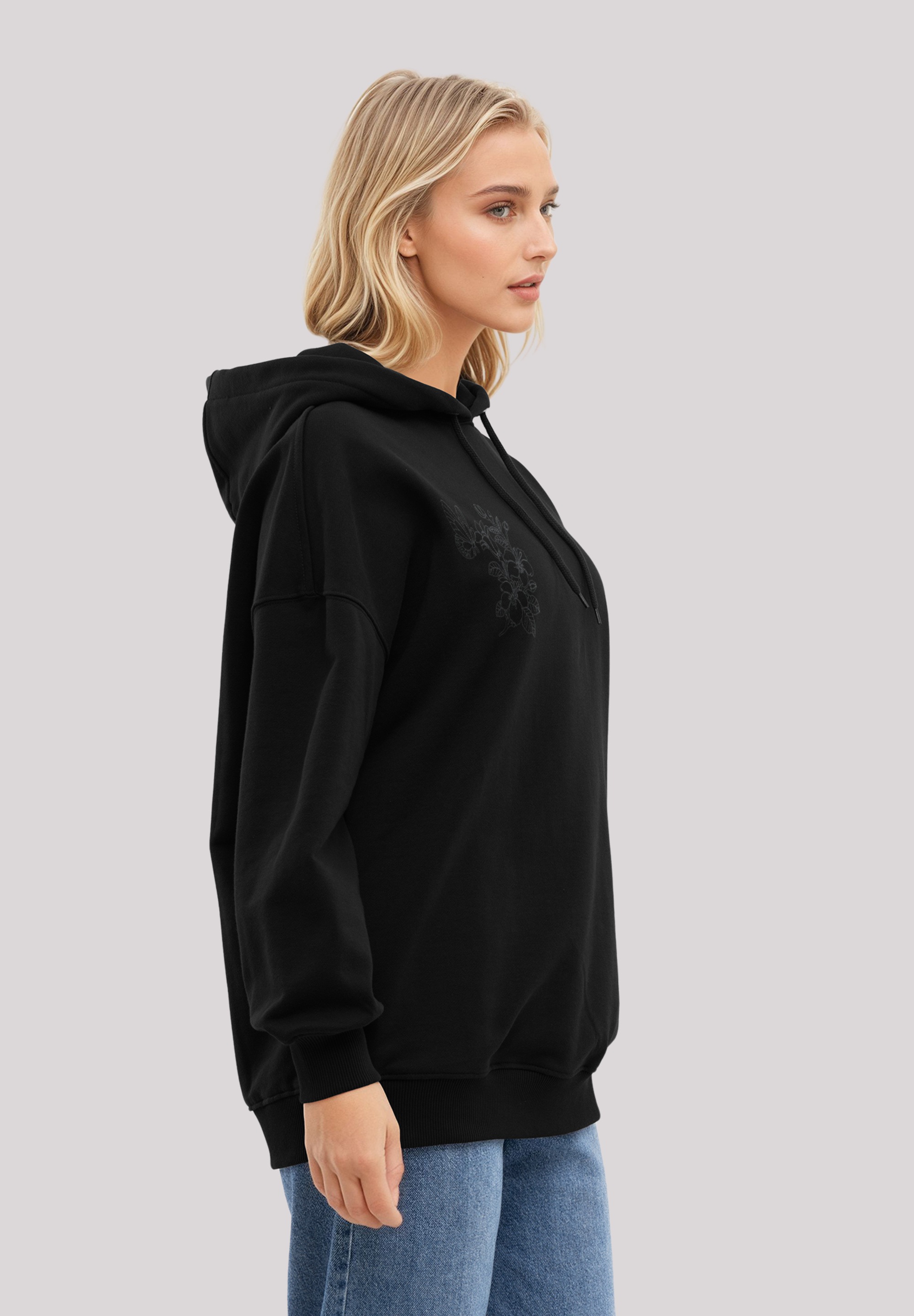 F4NT4STIC Kapuzenpullover »Schmetterling Blumen bestickt«, bestickt, Premium Qualität
