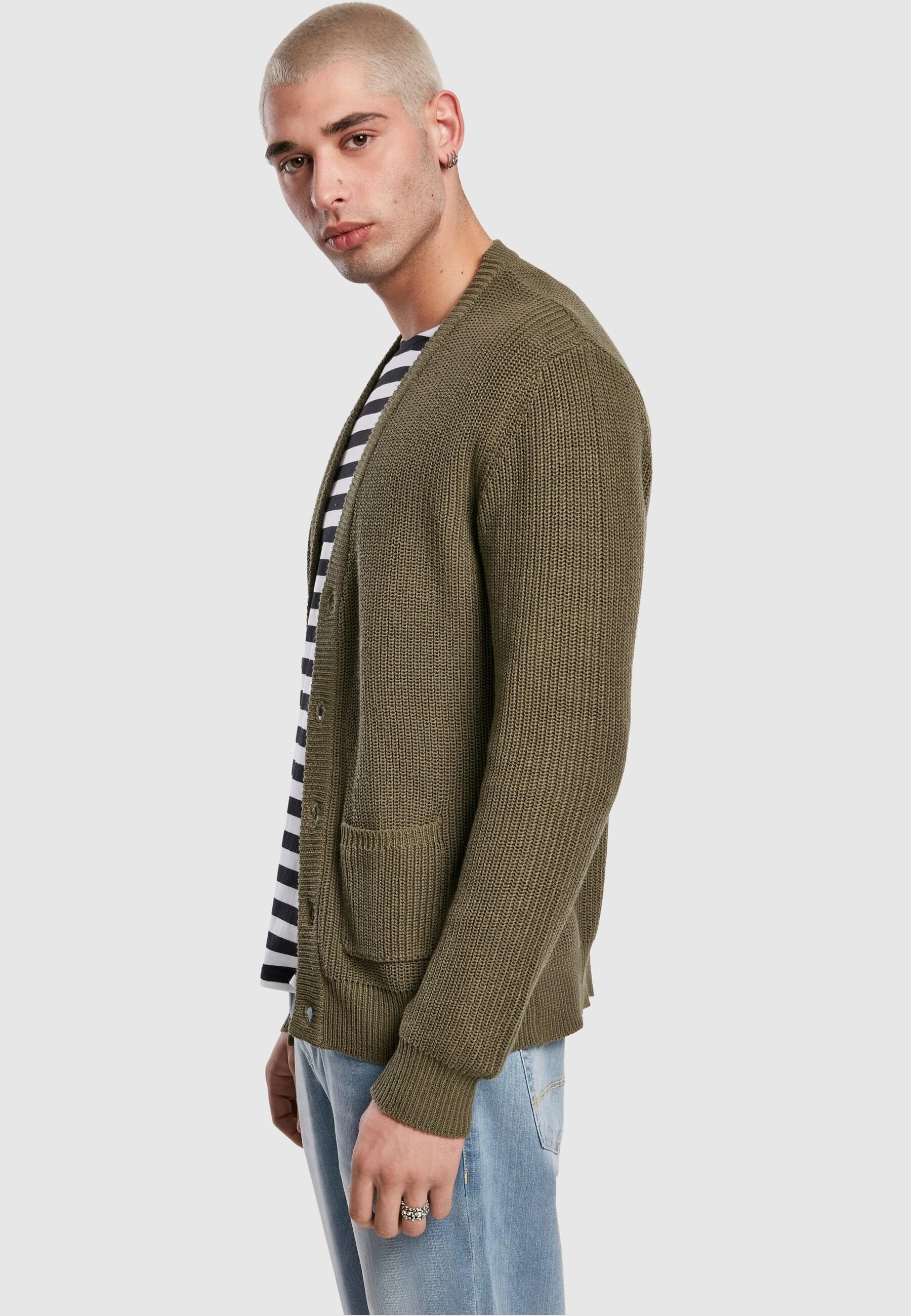 URBAN CLASSICS Strickfleecejacke »Urban Classics Herren Boxy Cardigan«, (1 St.), ohne Kapuze