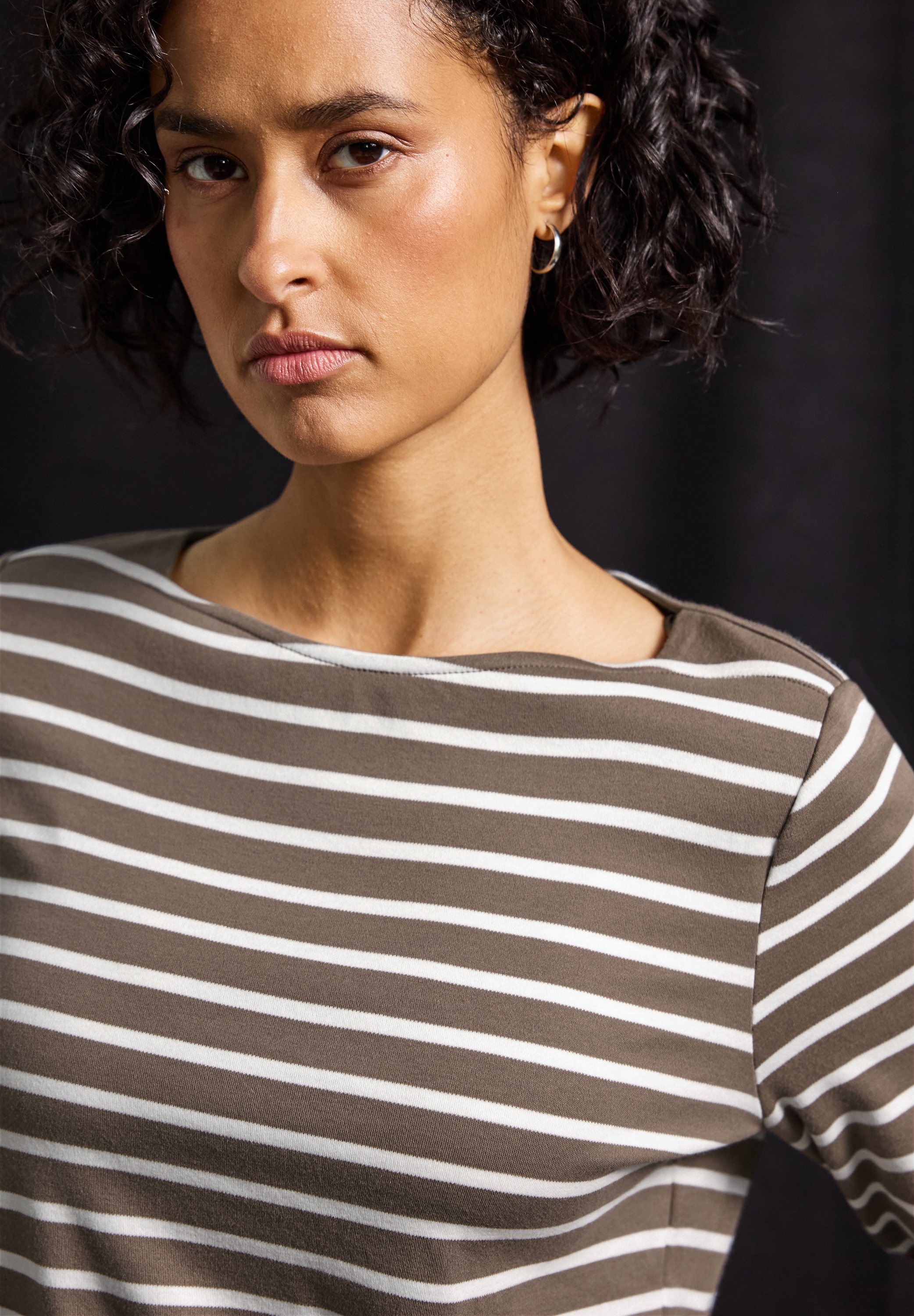 STREET ONE 3/4-Arm-Shirt »LTD QR Basic«, Sommershirt im Ringel-Streifen-Look