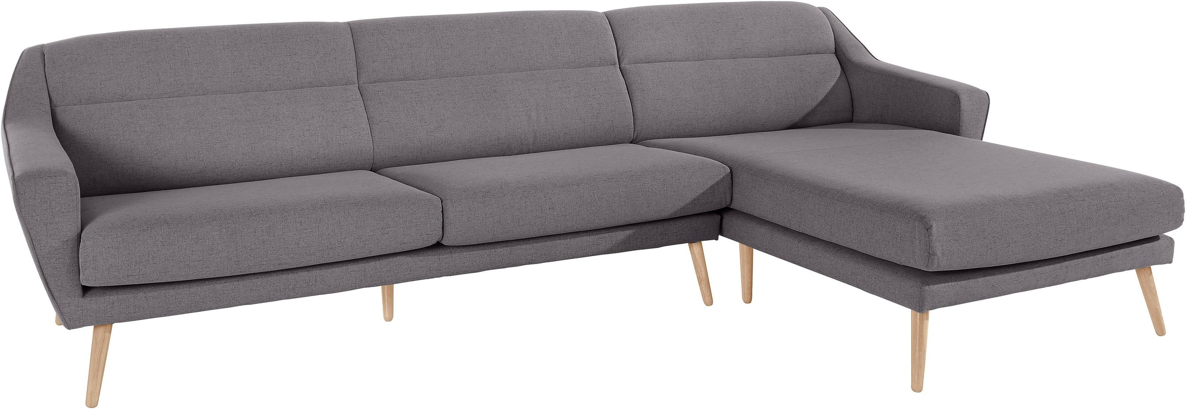 andas Ecksofa "Bille L-Form", mit Naht im Rückenkissen und Beinen aus Eiche günstig online kaufen
