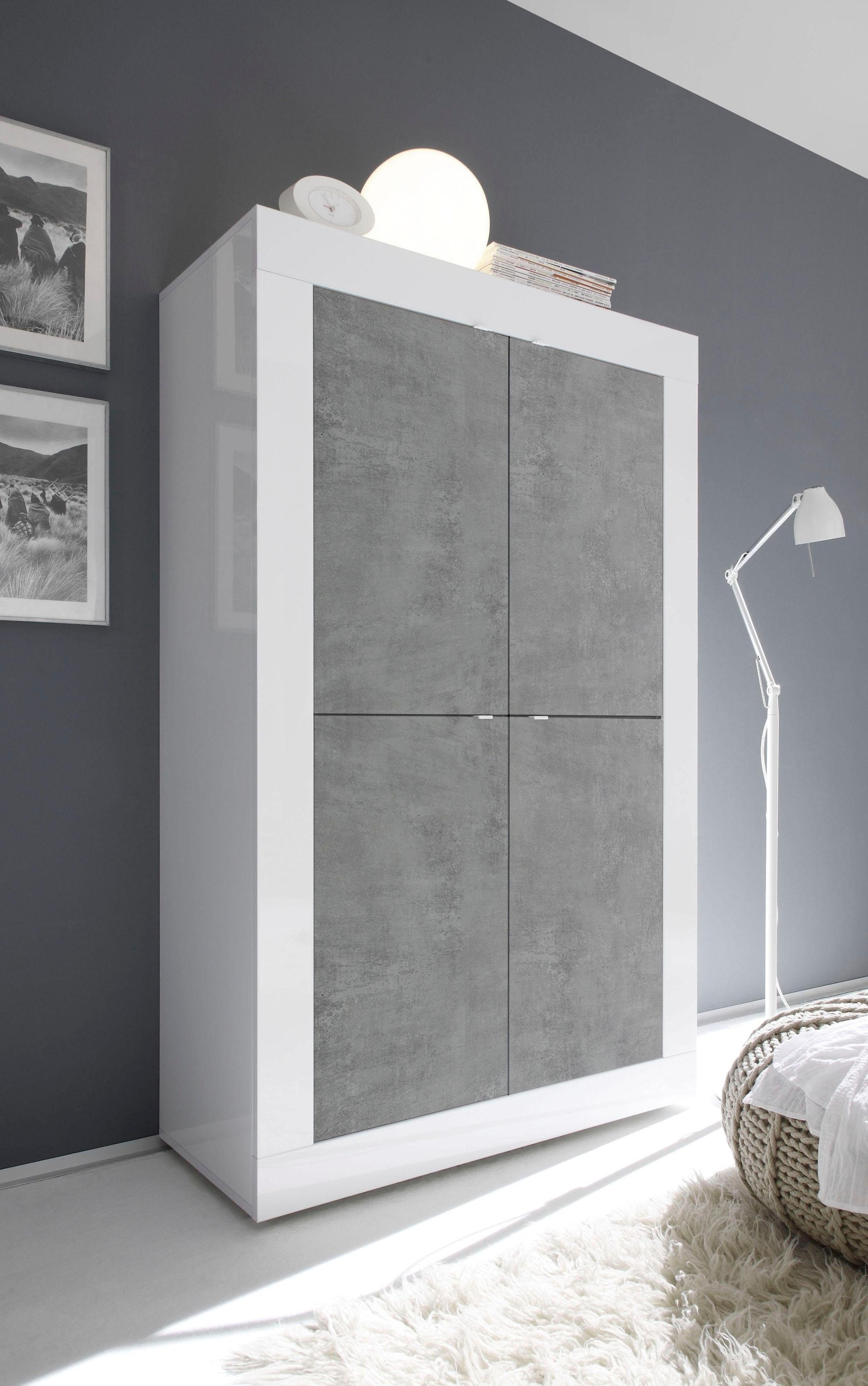 INOSIGN Highboard »Basic Höhe 162 cm, Breite 102 cm, Kommode 4 Türen, Hochkommode«, Metallgriff, moderne Rahmenoptik, viel Stauraum, Farbauswahl