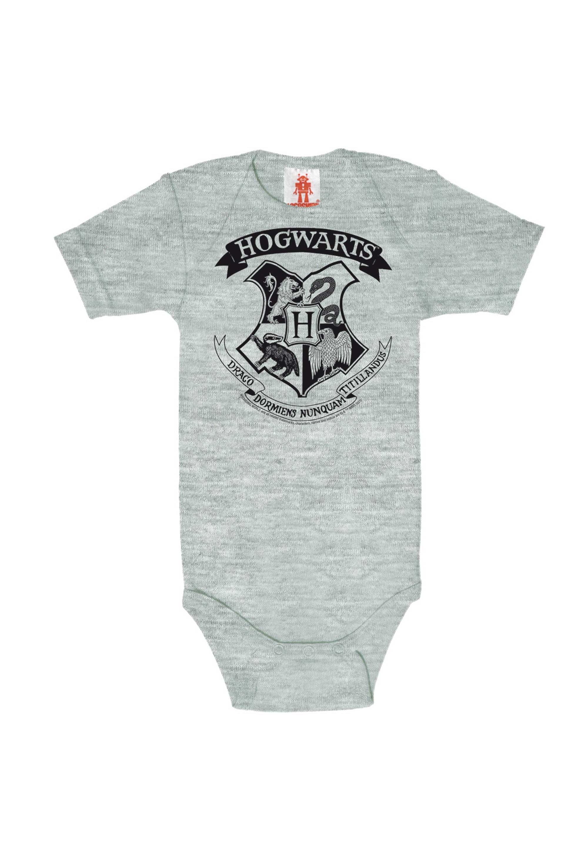 LOGOSHIRT Body "Harry Potter - Hogwarts Logo Black" mit coolem Hogwarts-Print