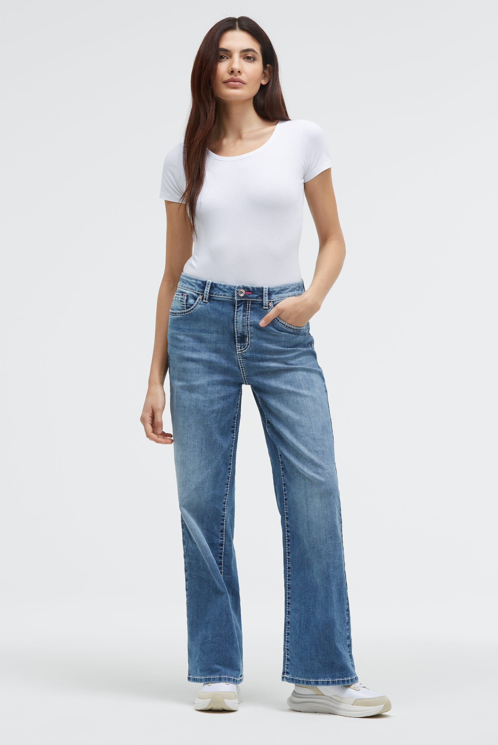 SOCCX Regular-fit-Jeans, mit breiten Nähten