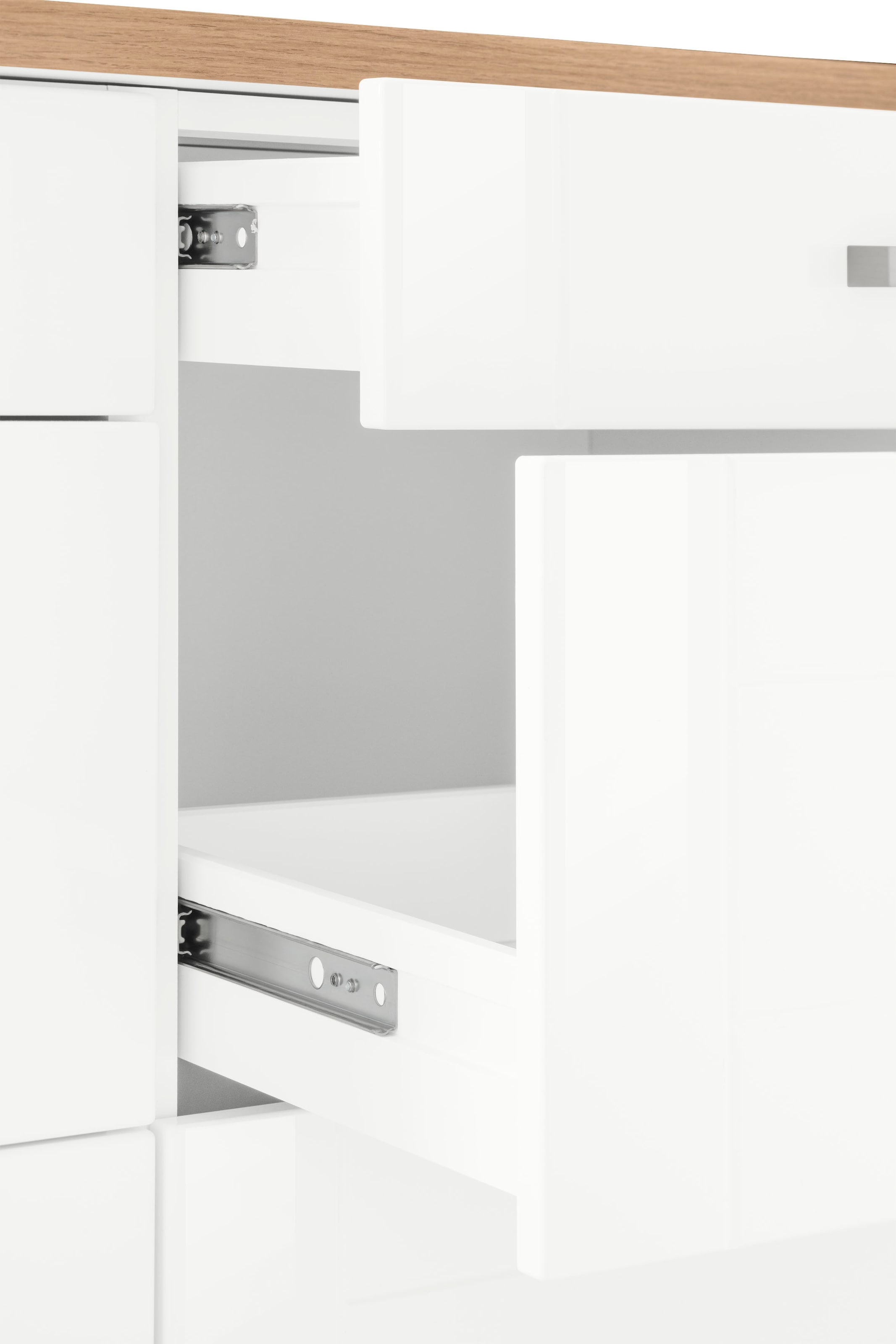 KOCHSTATION Unterschrank »KS-Tinnum«, 180 cm breit, Metallgriffe, MDF Fronten, mit 3 Schubkästen, 6 Auszüge