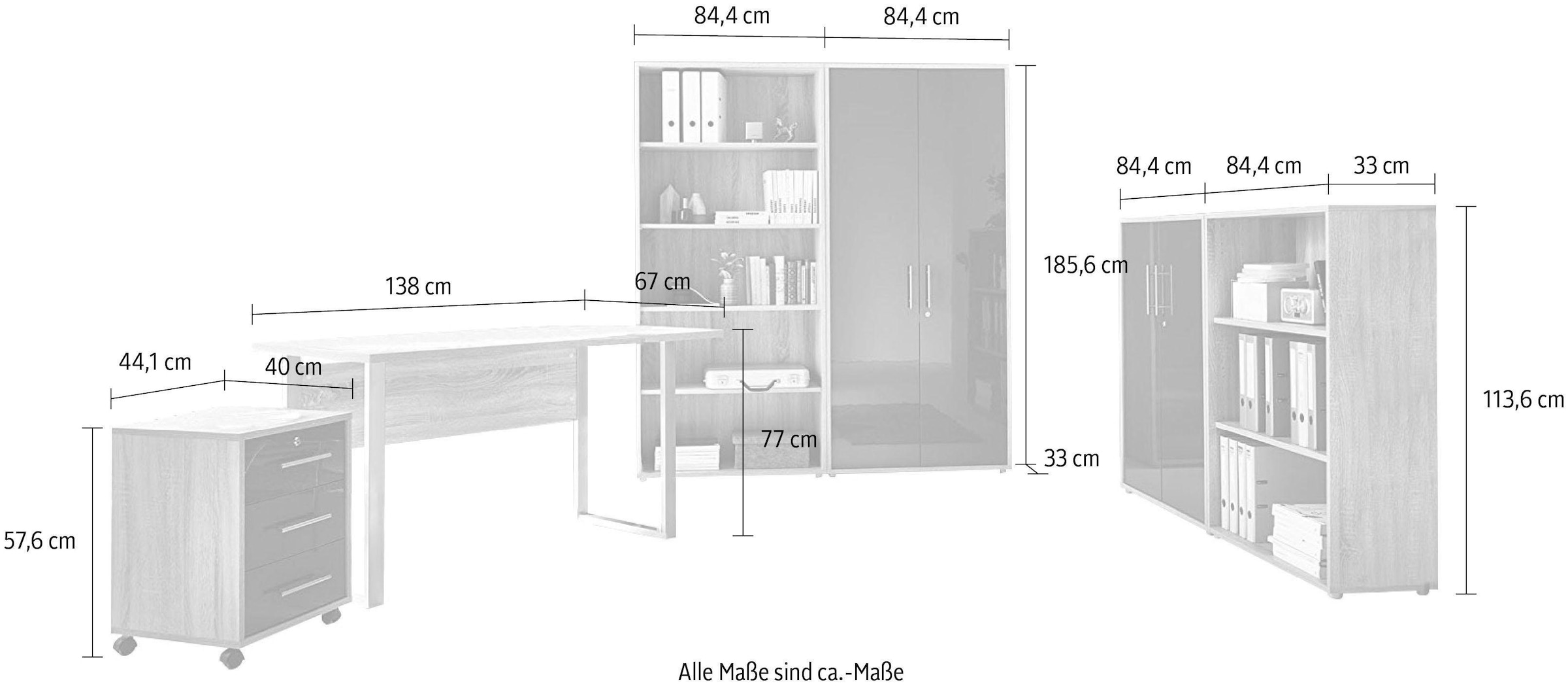 BMG Möbel Büro-Set »Tabor Mini Kombi 1«