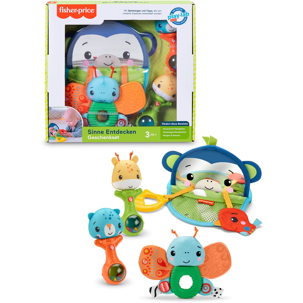 Fisher-Price® Greifspielzeug »Sinne Entdecken Geschenkset«, (Set, 4 tlg.)