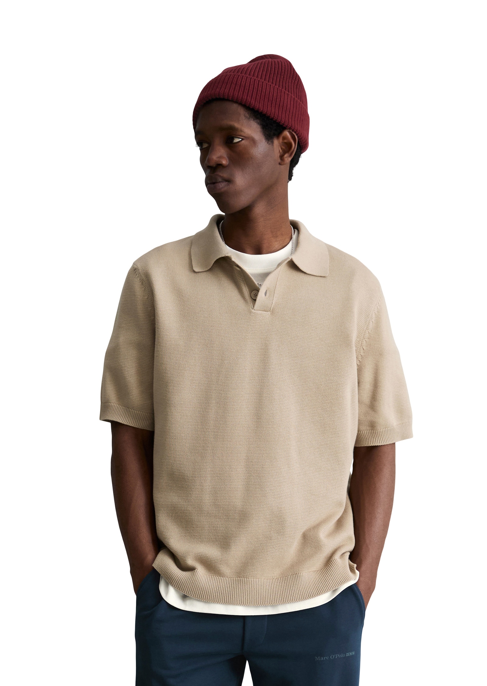 Marc OPolo DENIM Poloshirt "mit feiner Rippstruktur" günstig online kaufen