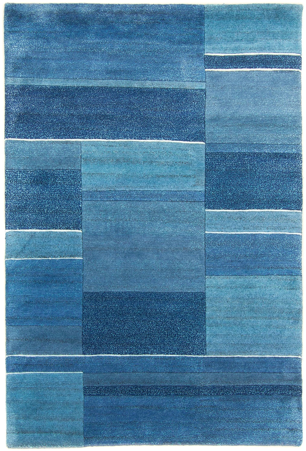 morgenland Wollteppich »Nepal Teppich handgeknüpft blau«, rechteckig