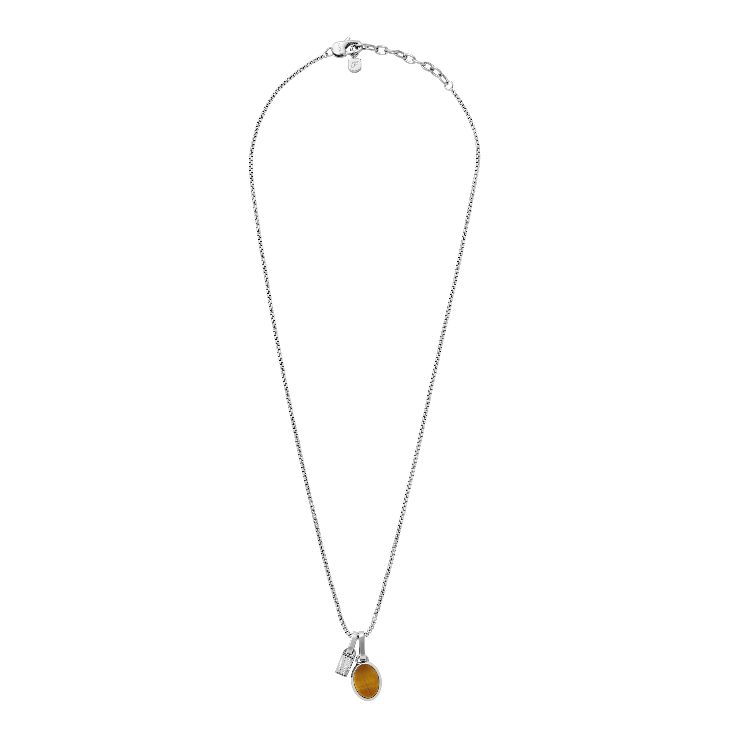 Fossil Kette mit Anhänger »Schmuck Geschenk Edelstahl JEWELRY, JF04852040«, (Set, 3 tlg.), mit Tigerauge