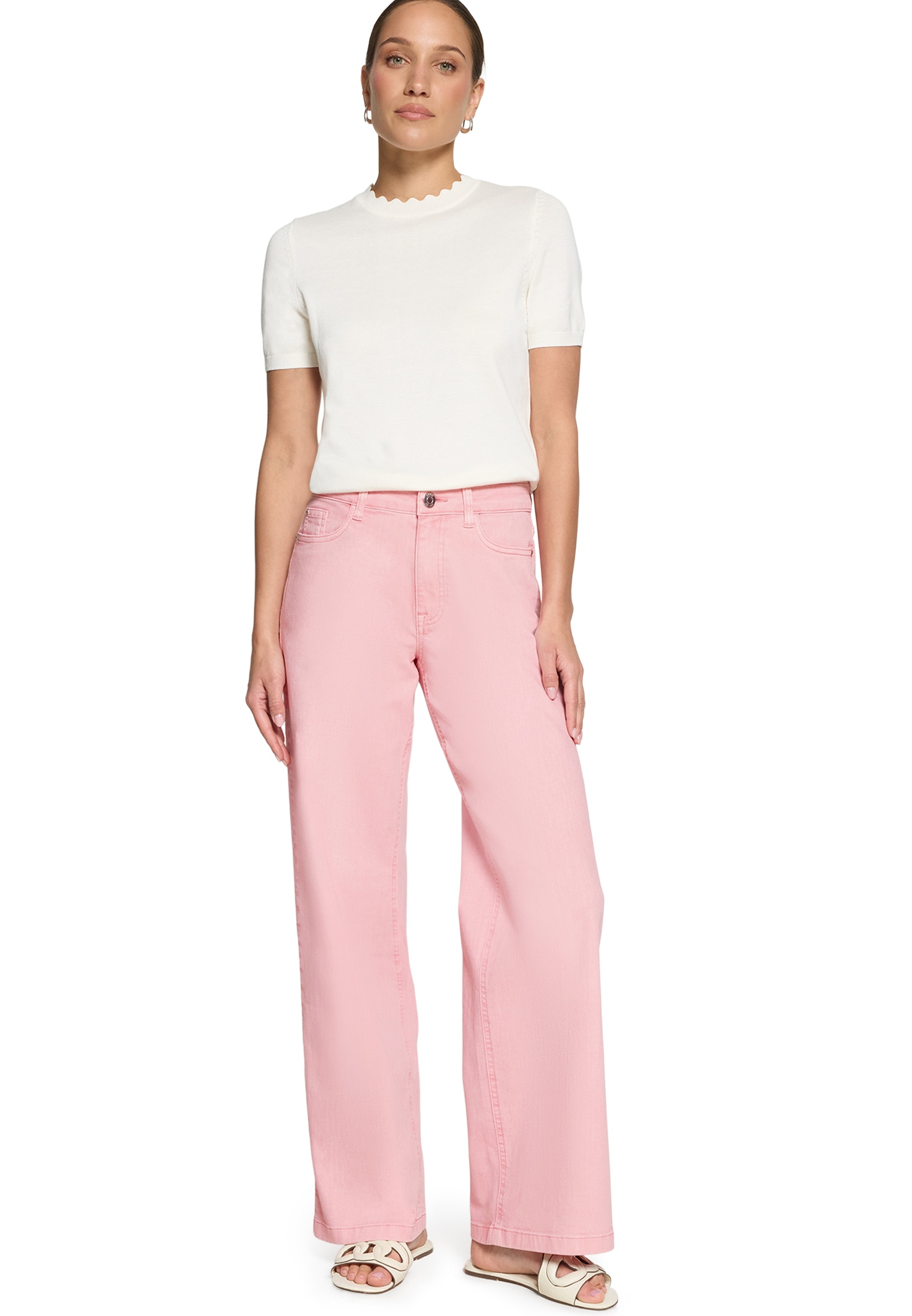 Zero Bequeme Jeans »Damen Jeans mit weitem Bein Style Witney 32 Inch«