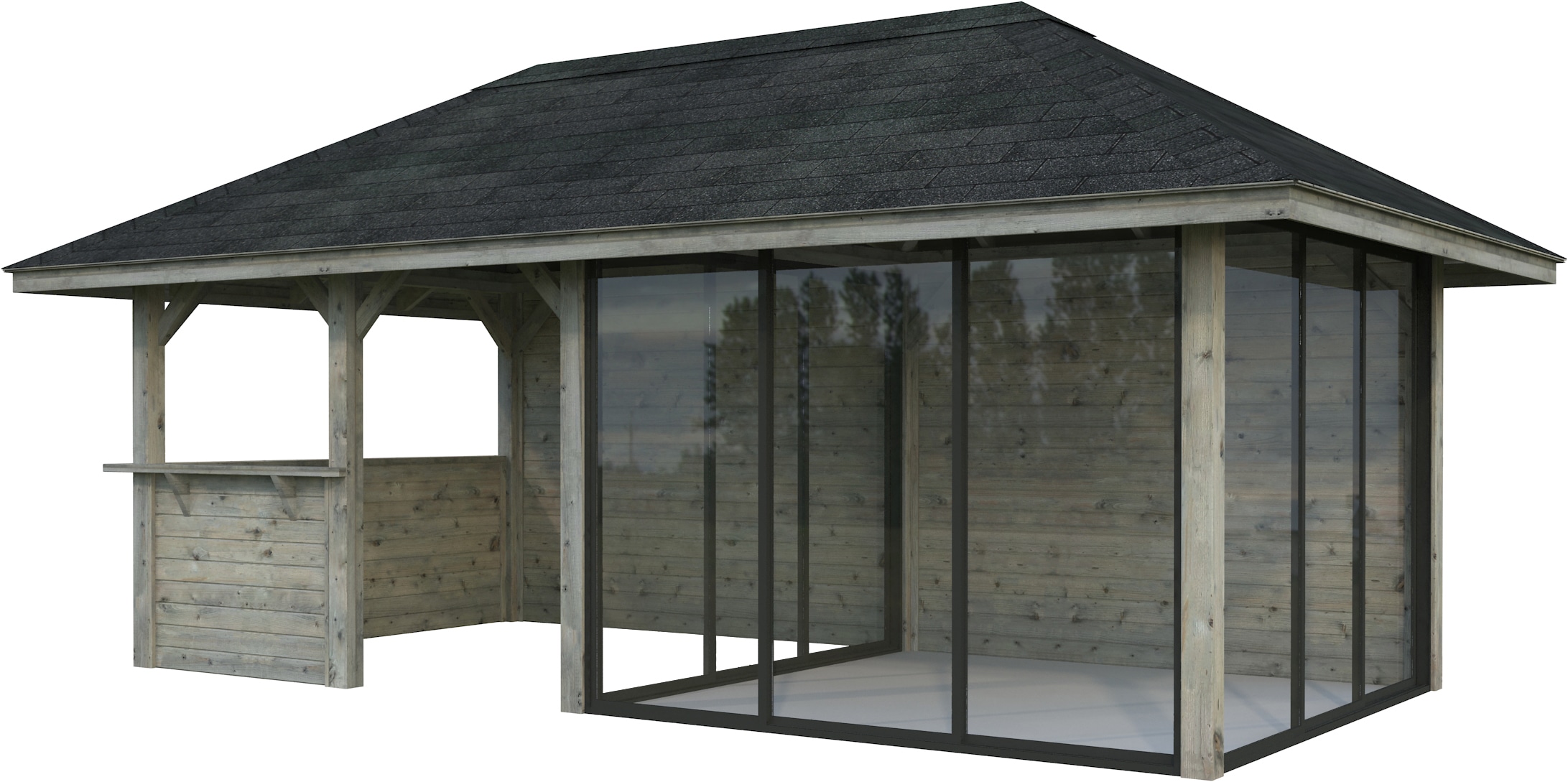 Palmako Gartenhaus "Bianca 16,6 m², Set 508 Slide Plus"
